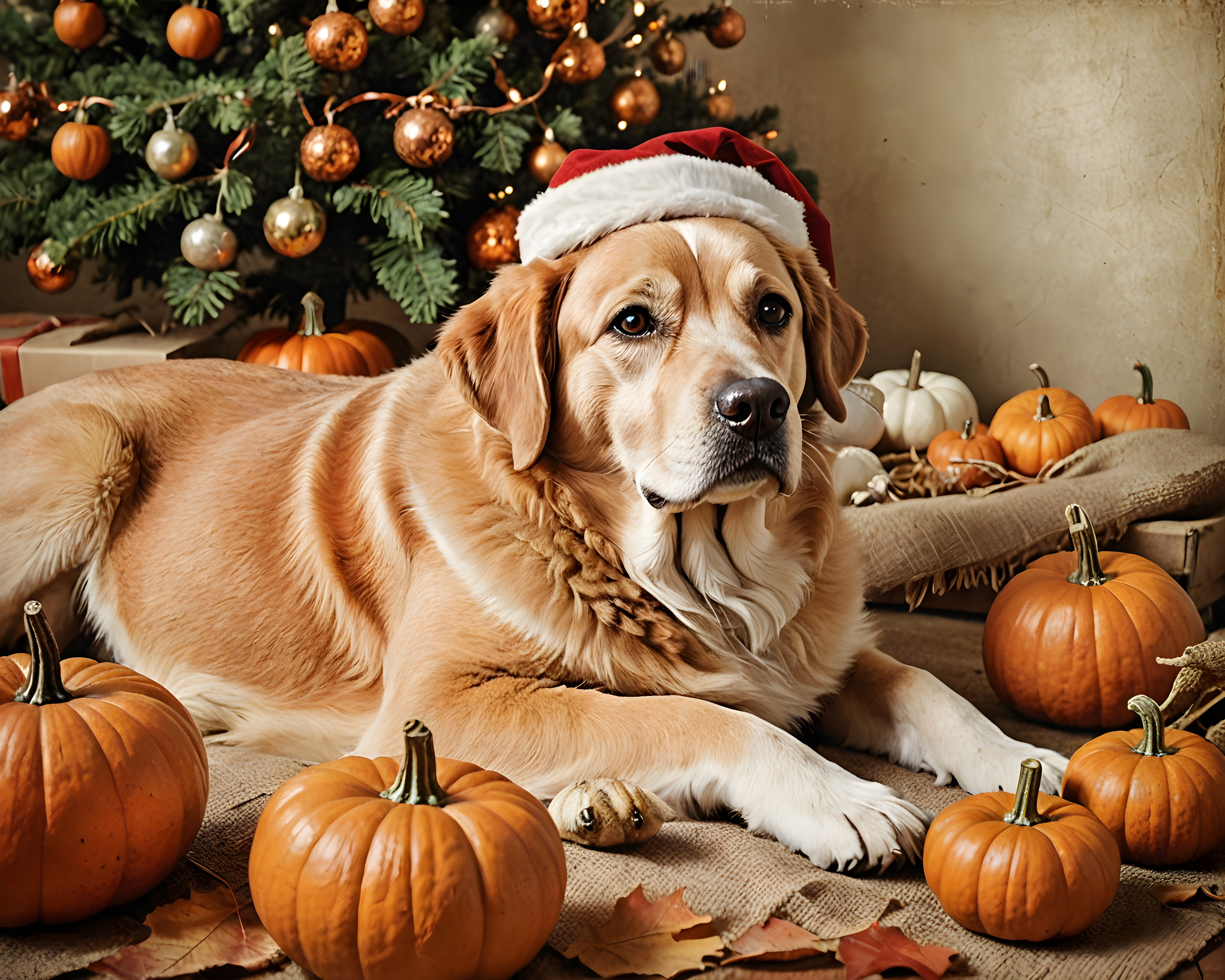 Santa Dog — Vintage Poster (Seasonal)