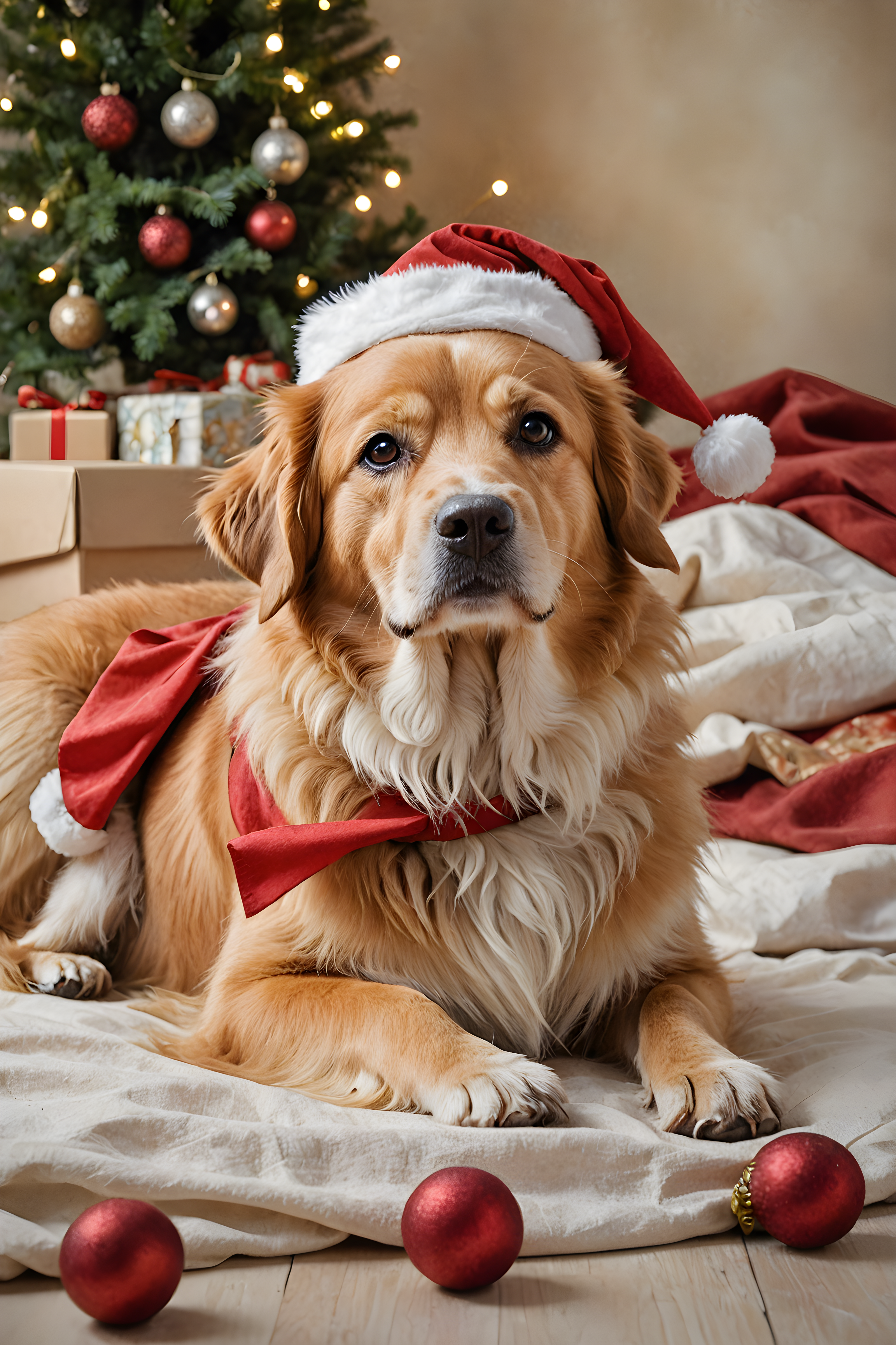 Santa Dog — Watercolor (Playful)