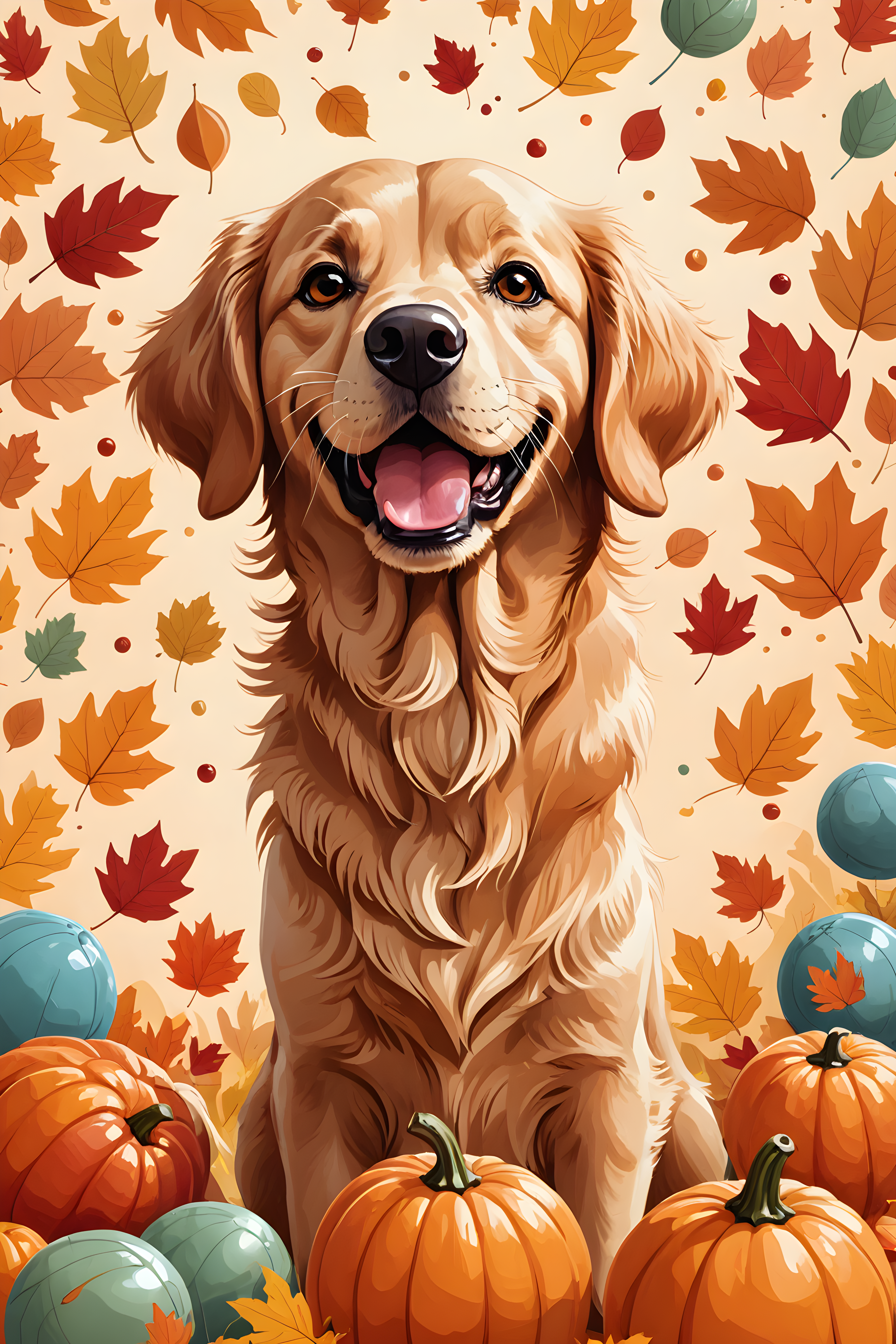 Thanksgiving Retriever — Cartoon / Kawaii (Playful)