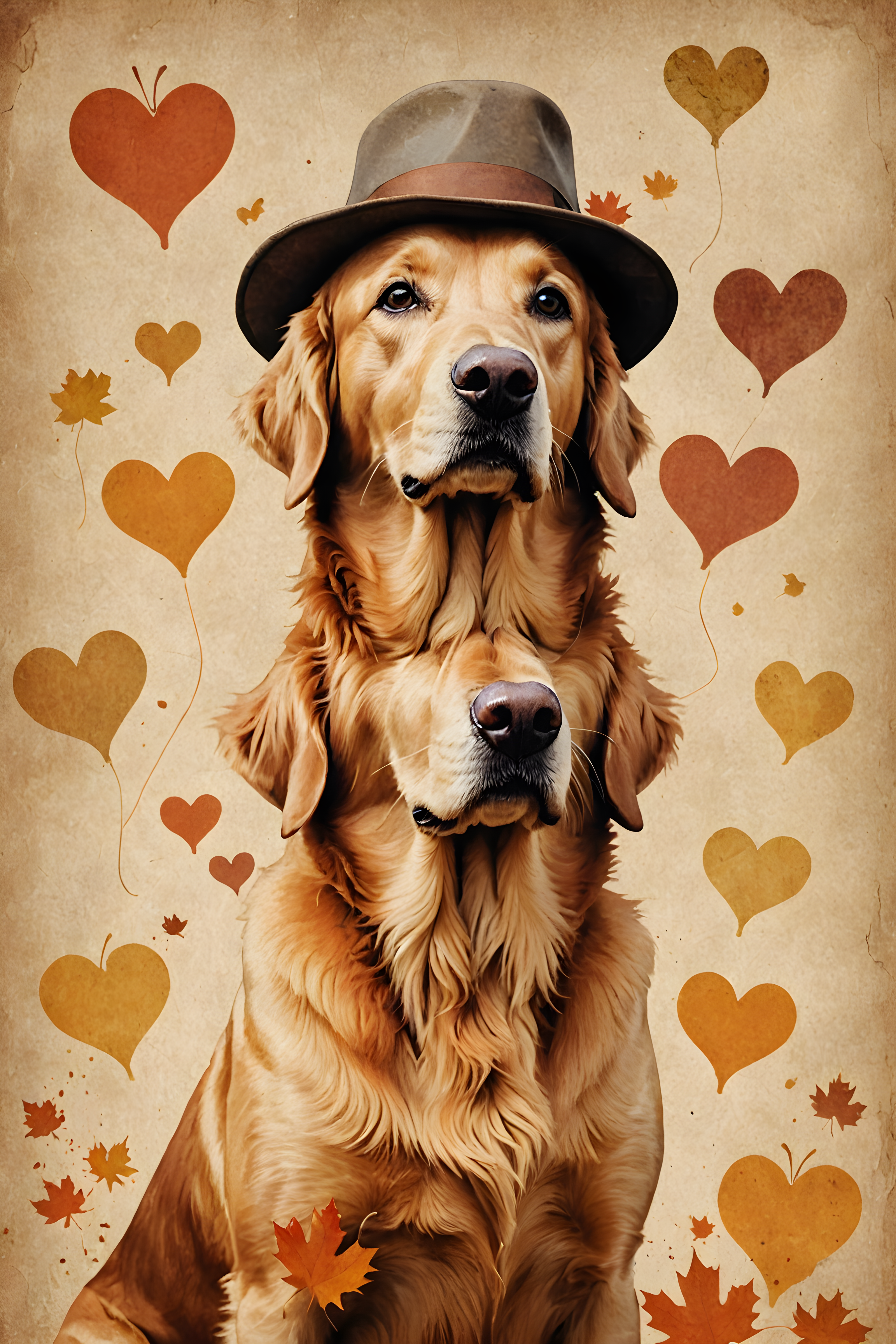 Thanksgiving Retriever — Vintage Poster (Romantic)