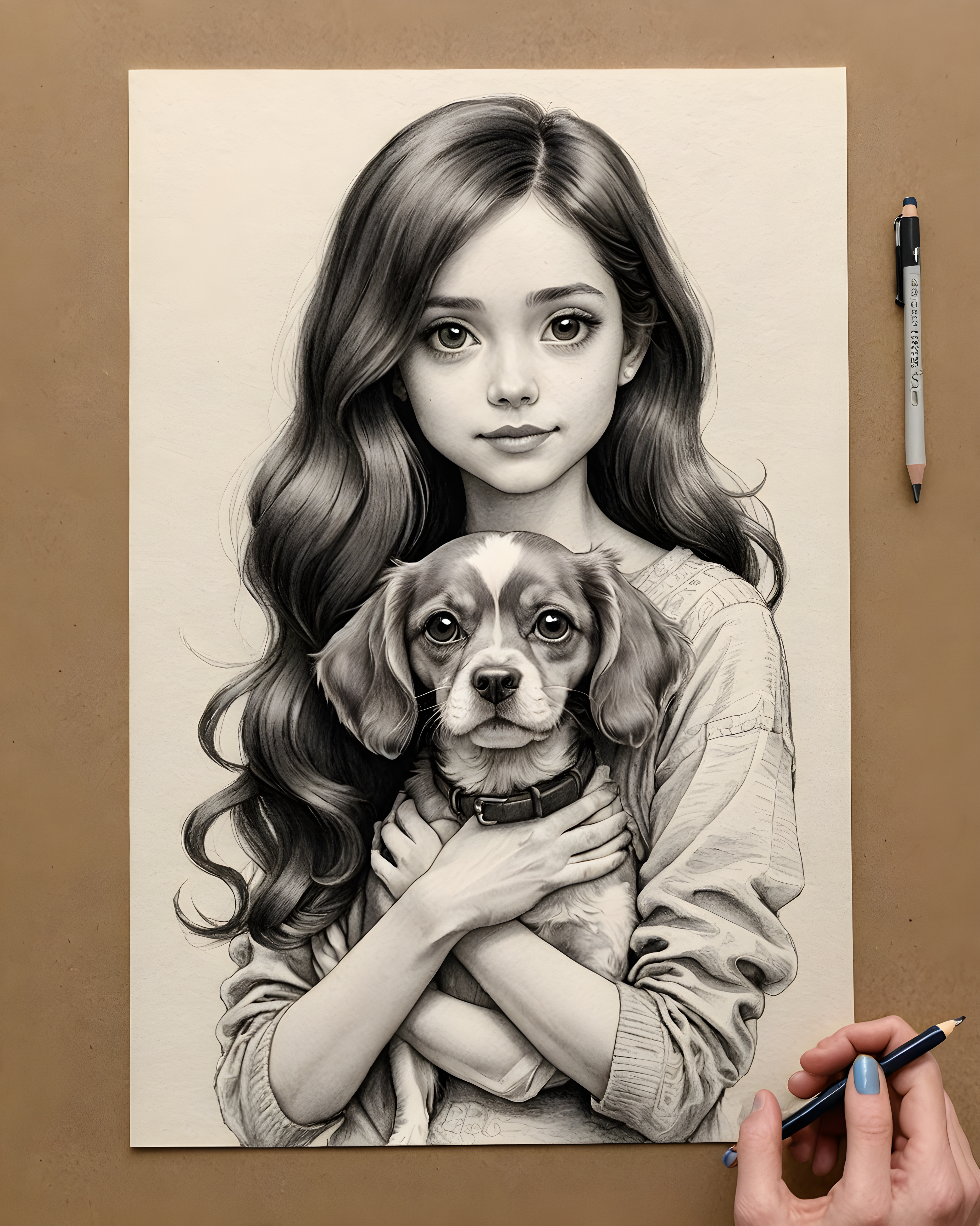 Valentine Cavalier — Pencil Sketch (Cute)