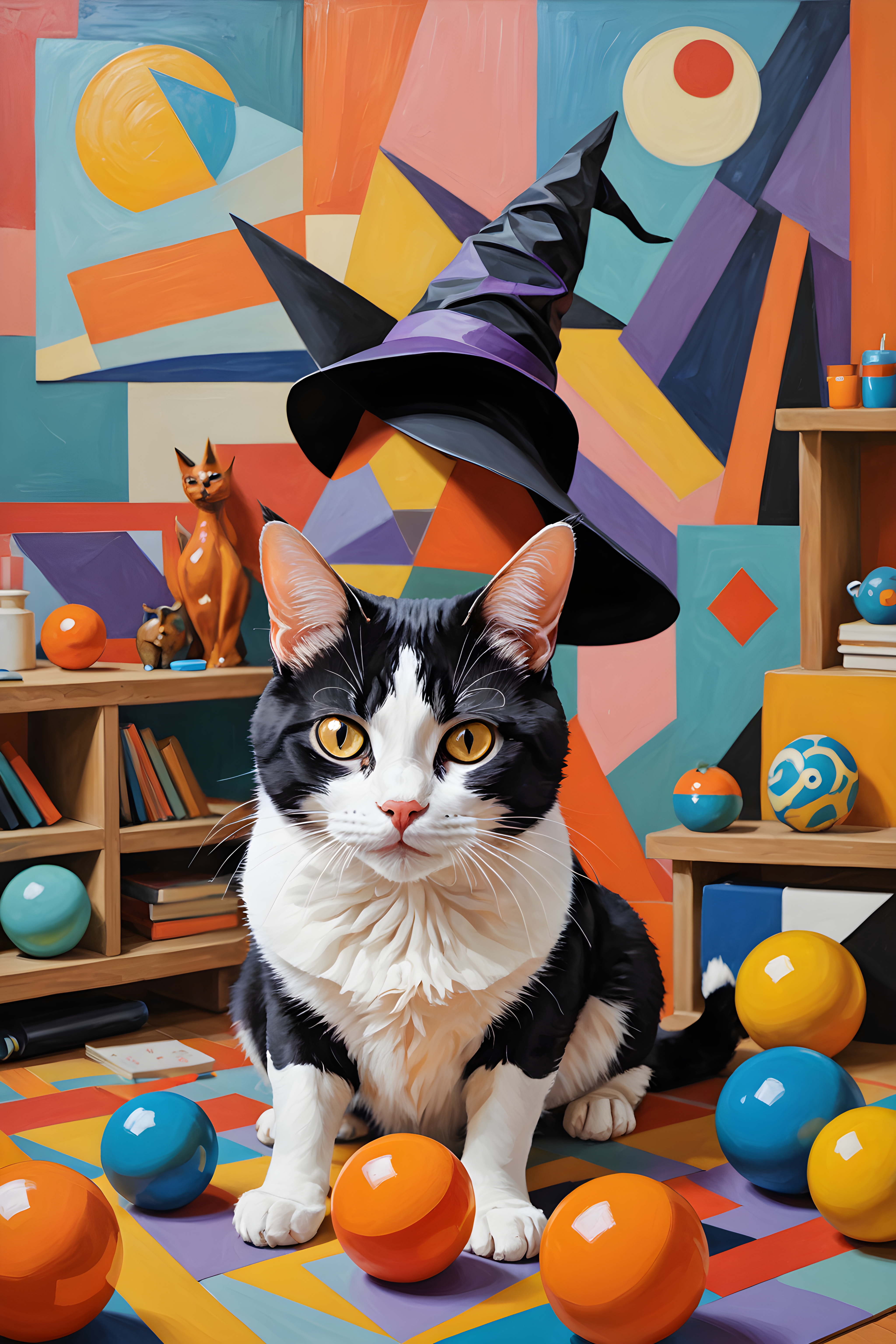Witch Cat — Abstract (Playful)