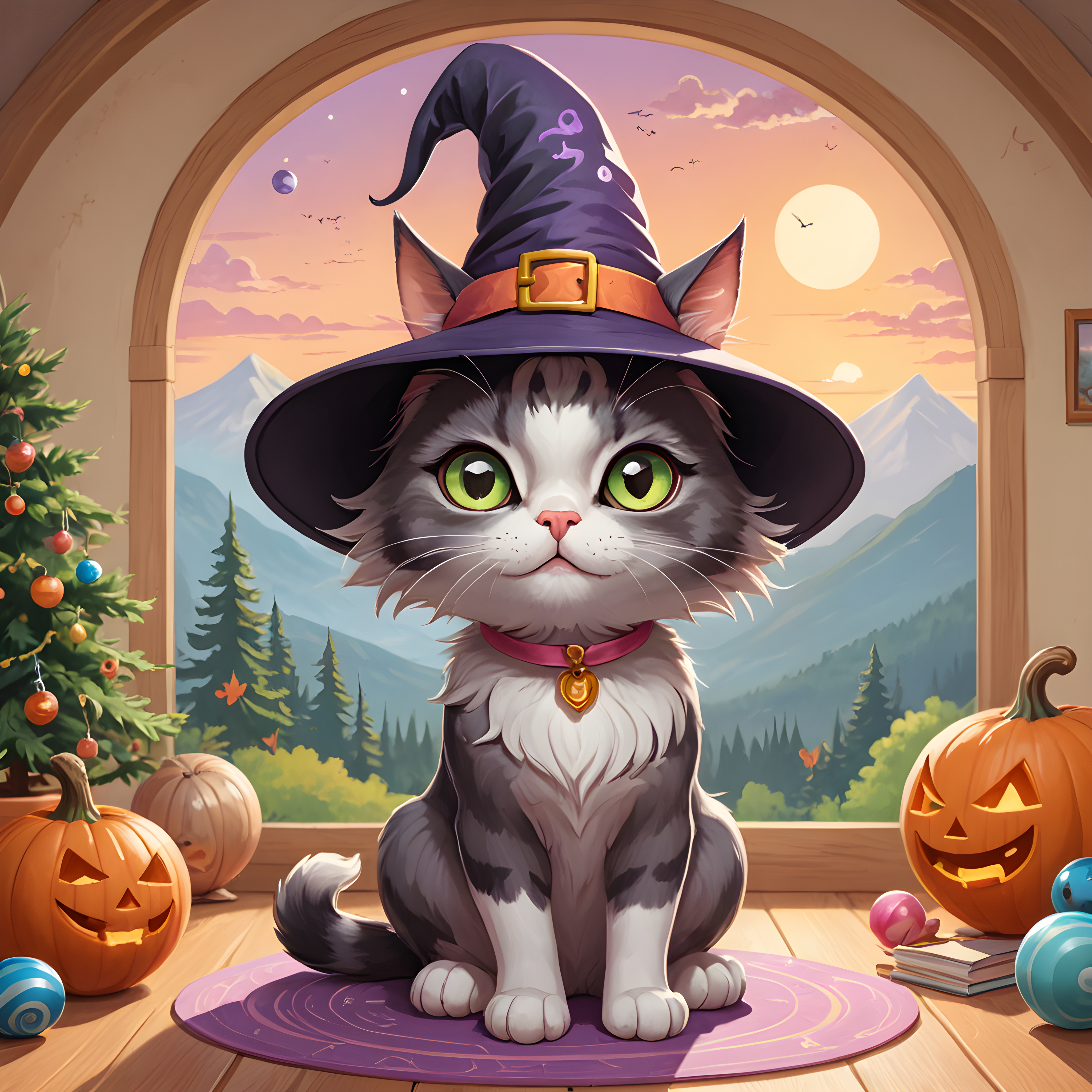Witch Cat — Cartoon / Kawaii (Playful)