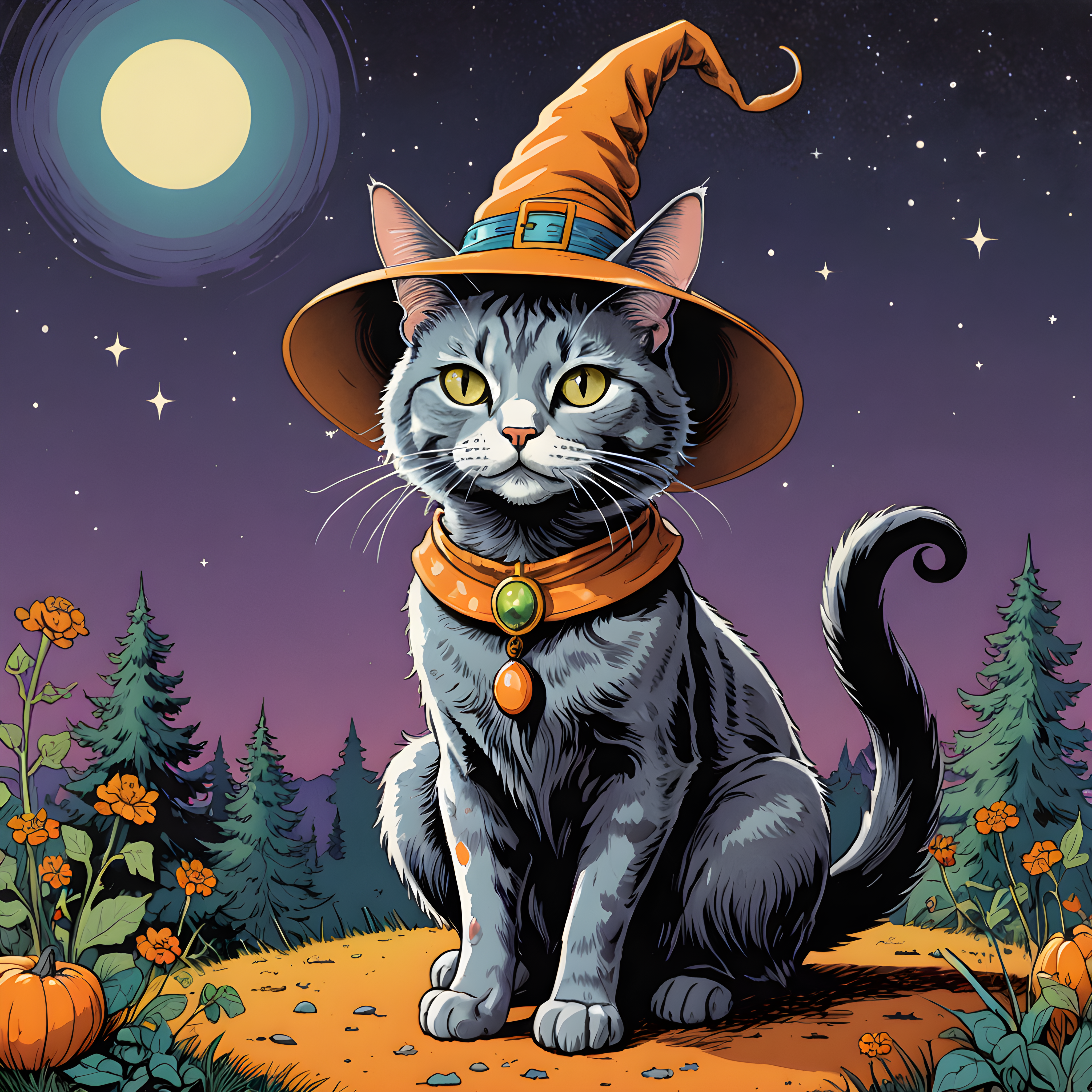Witch Cat — Retro (Fantasy)