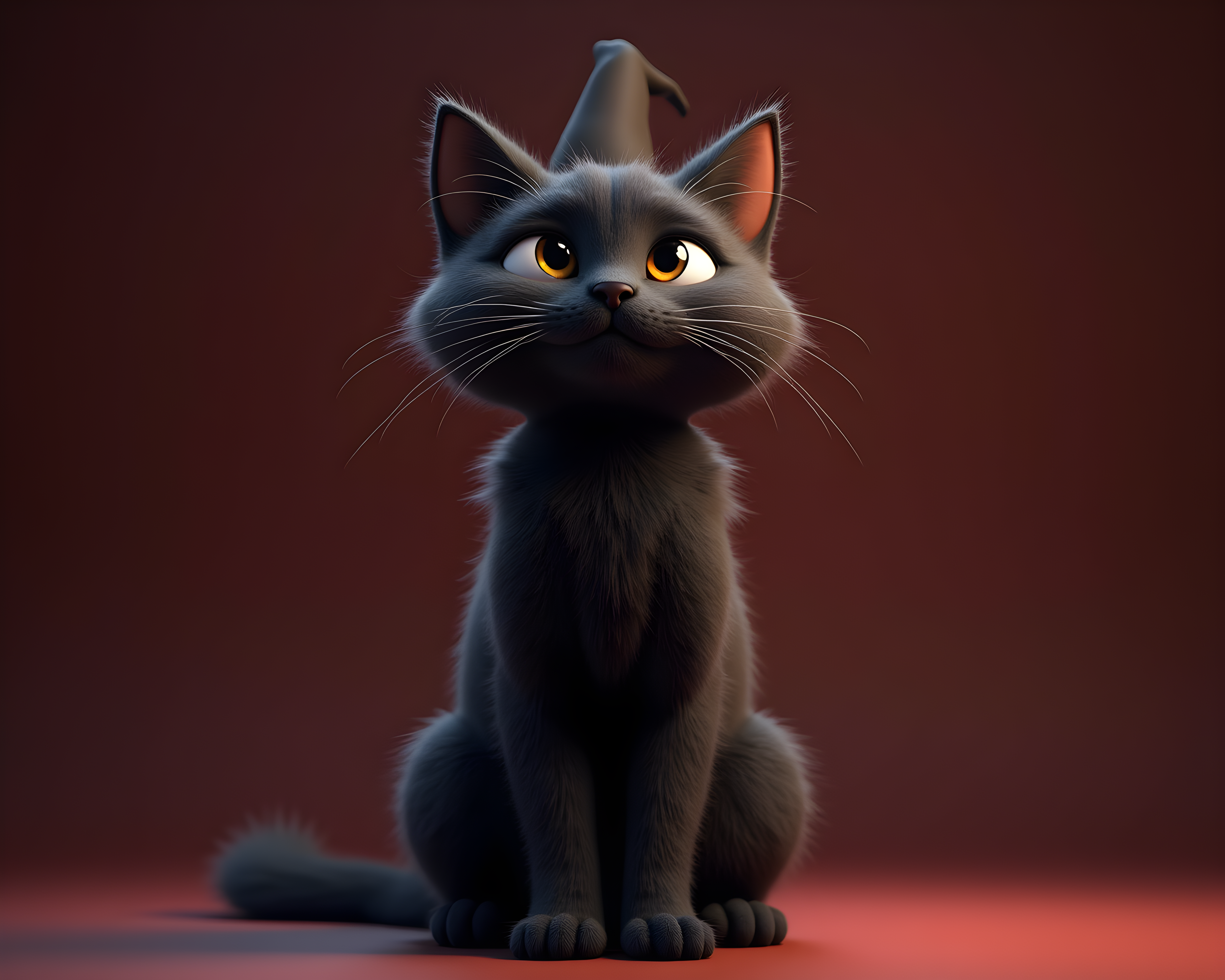 Witch Cat — 3D Render (Aesthetic)