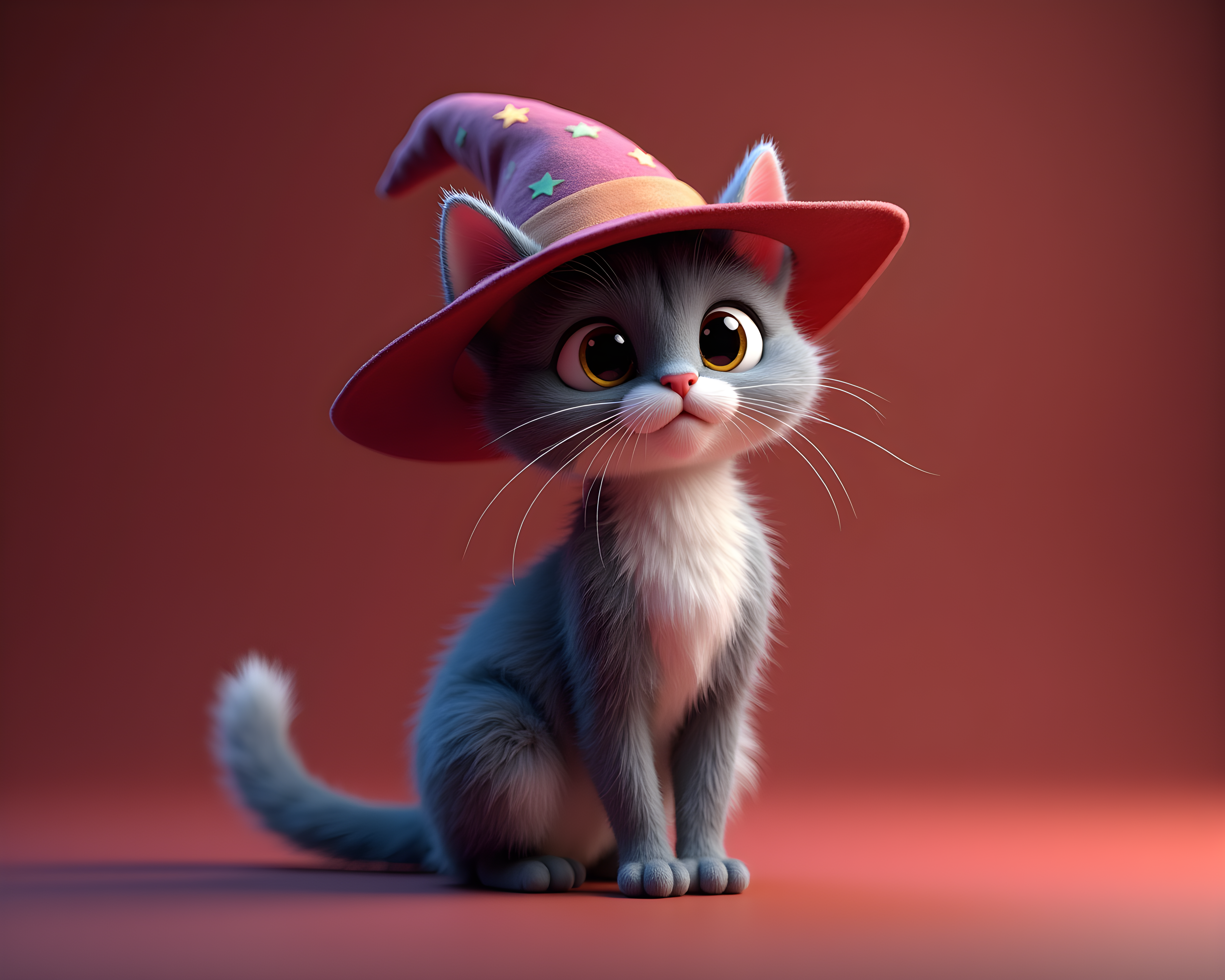 Witch Cat — 3D Render (Cute)