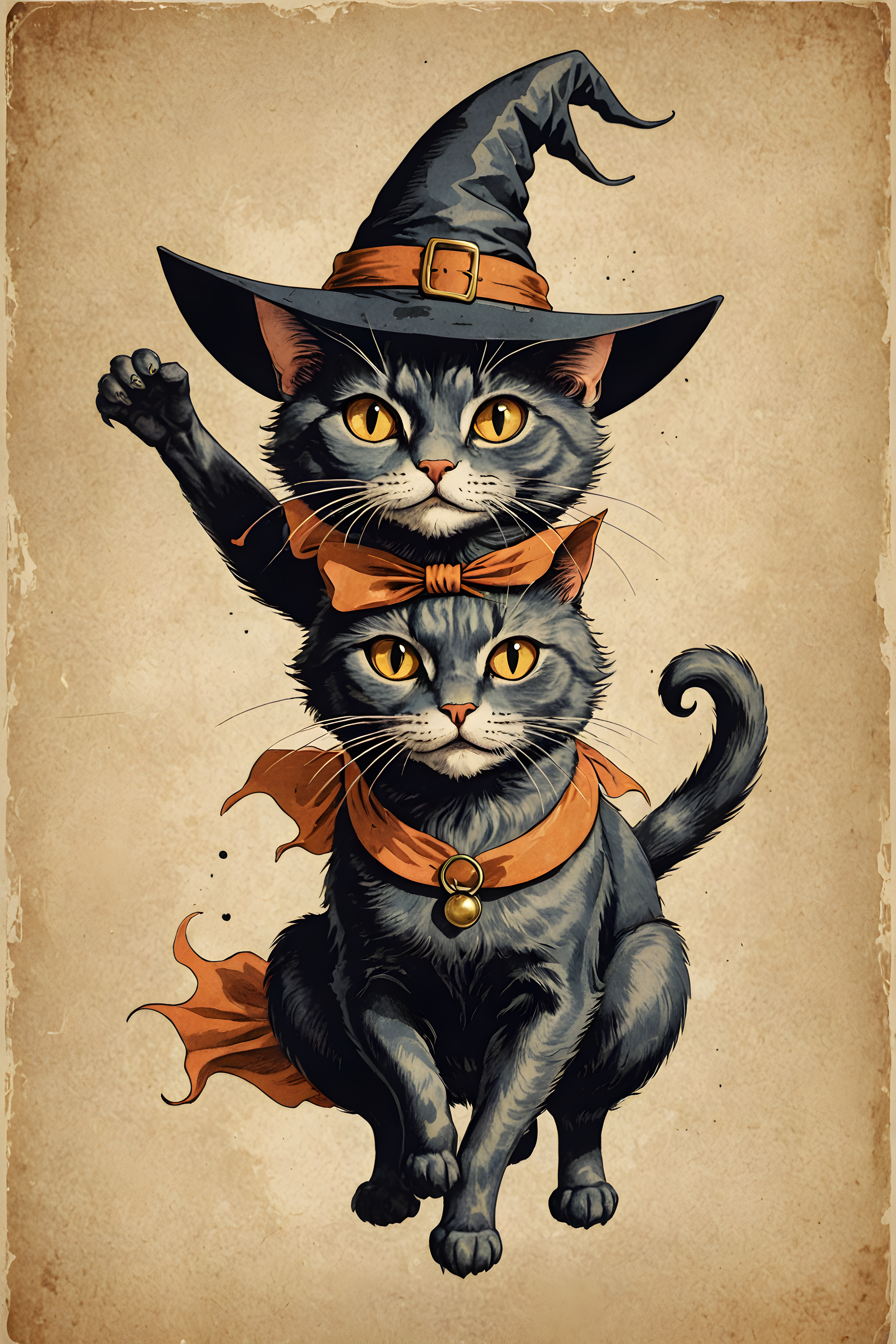 Witch Cat — Vintage Poster (Emotional)