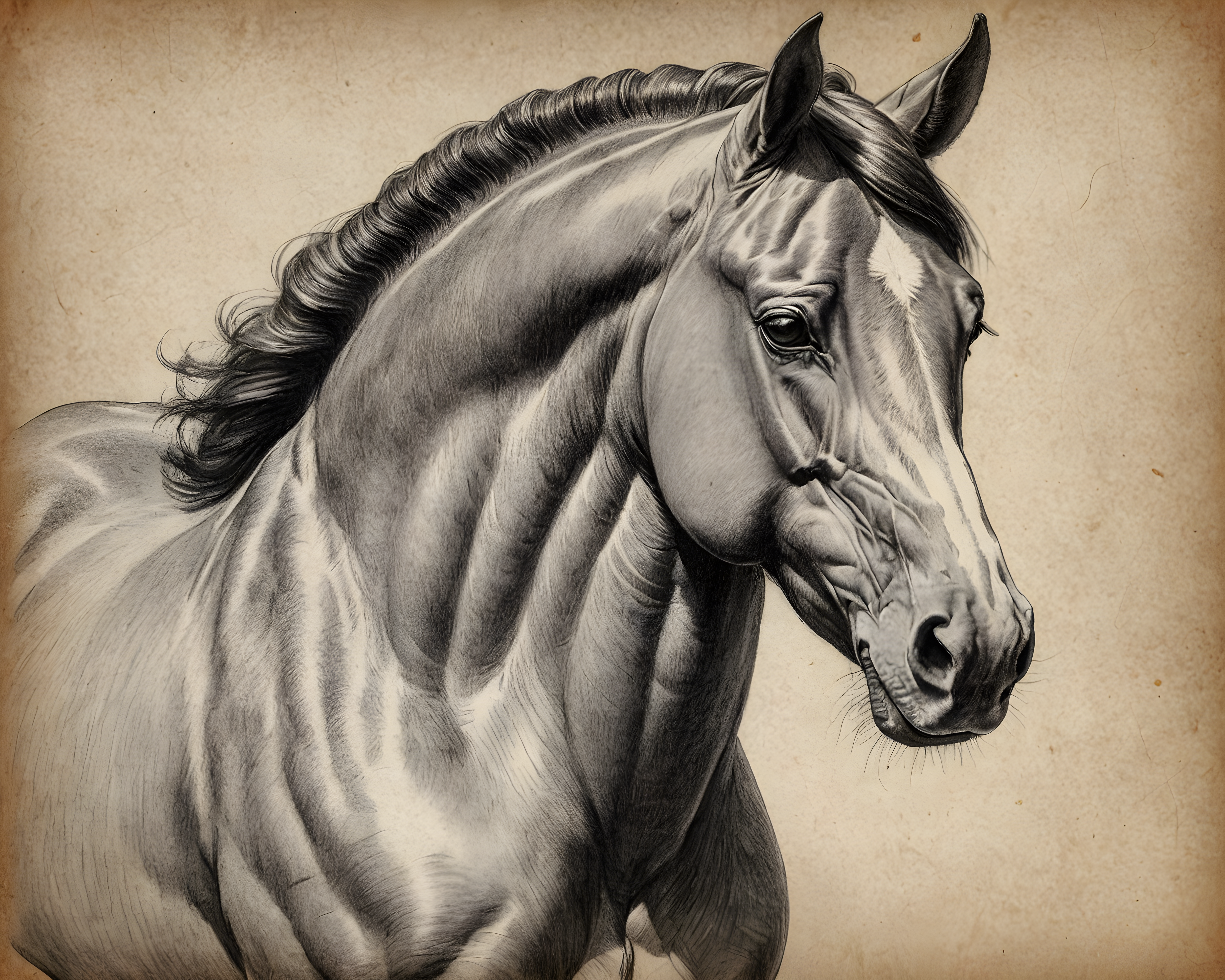 Arabian Horse — Pencil Sketch (Emotional)