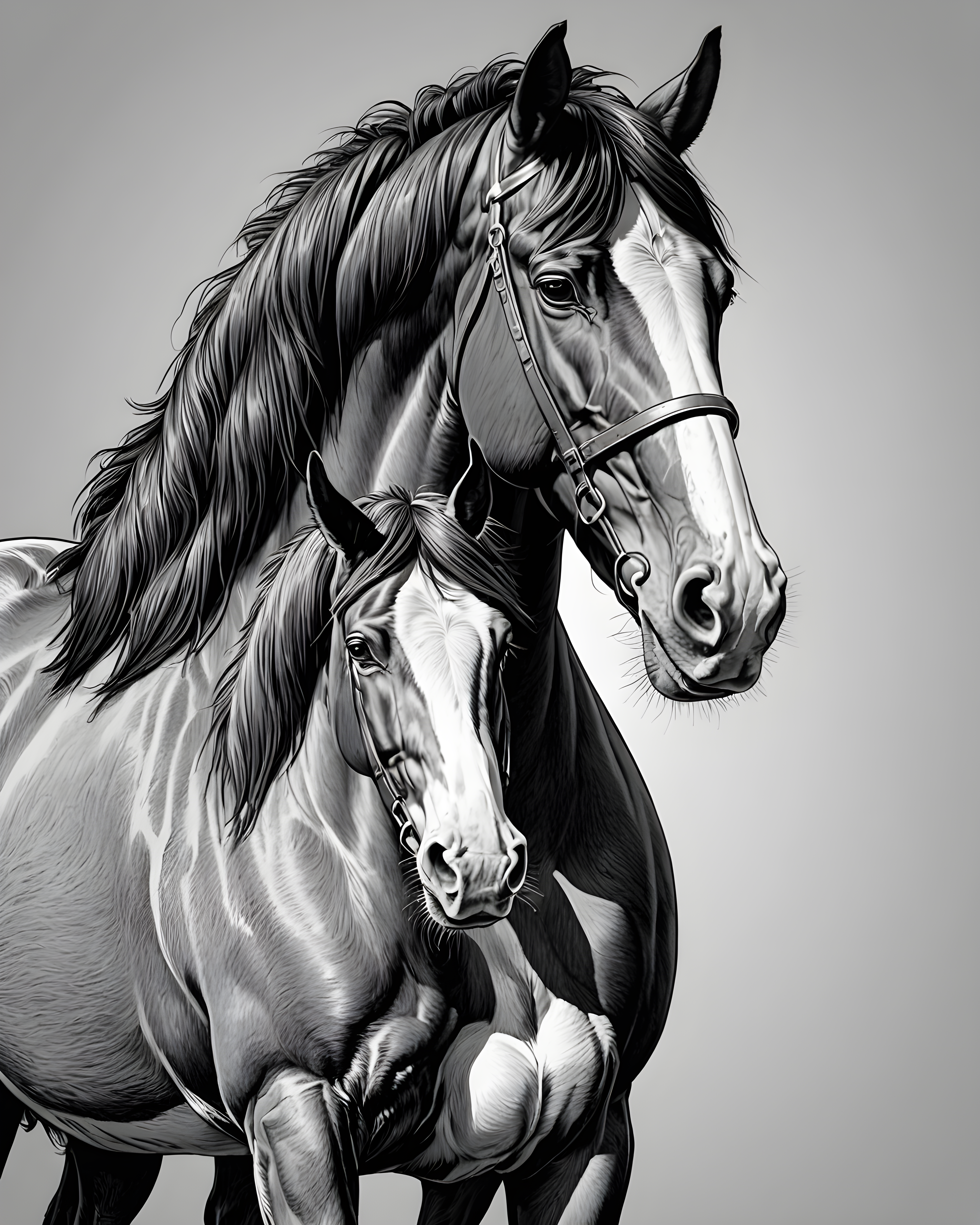 Clydesdale — Line Art (Savage) — Wall Art (Printable) — Portrait 4×5