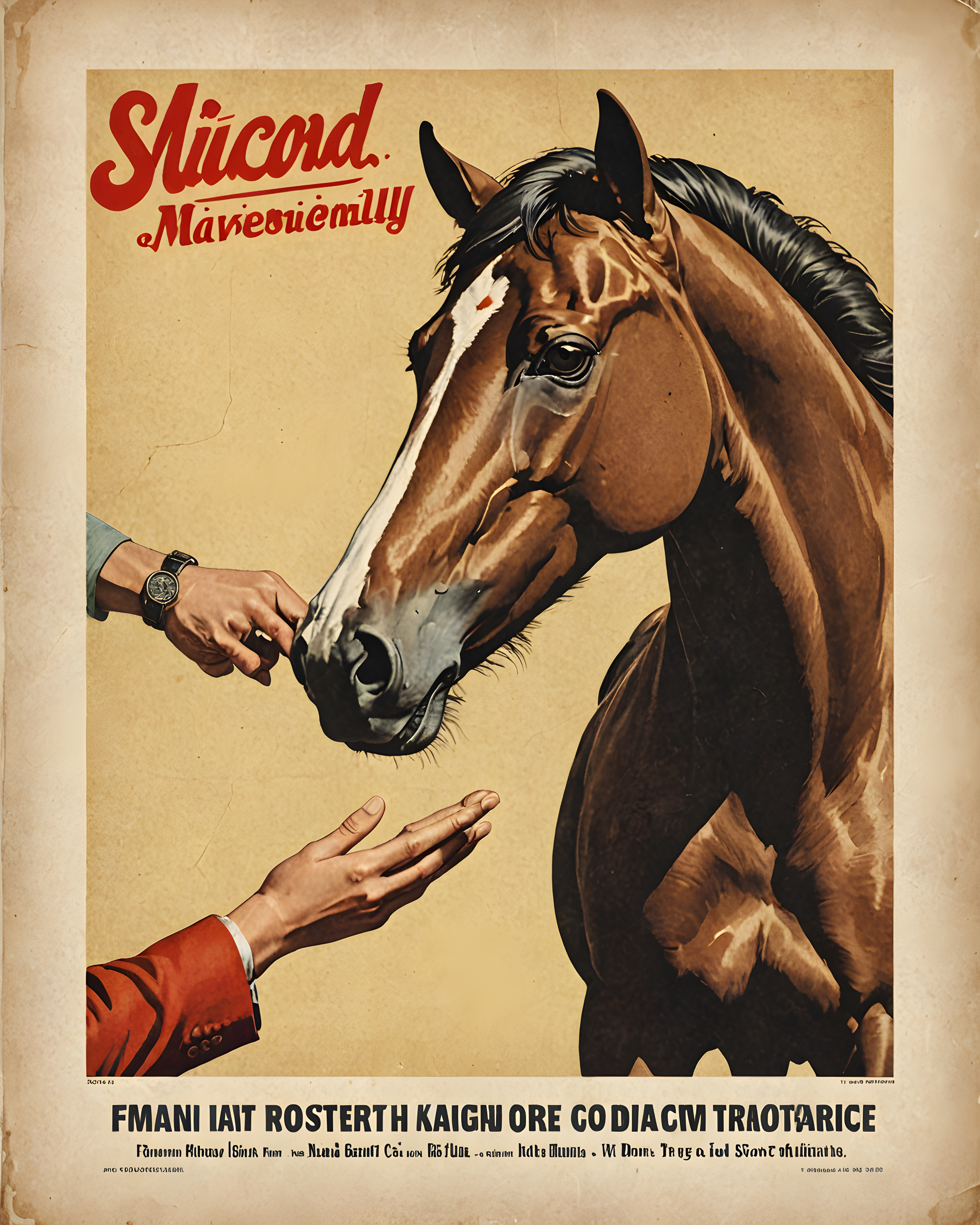 Mustang — Vintage Poster (Funny) — Wall Art (Printable) — Portrait 4×5