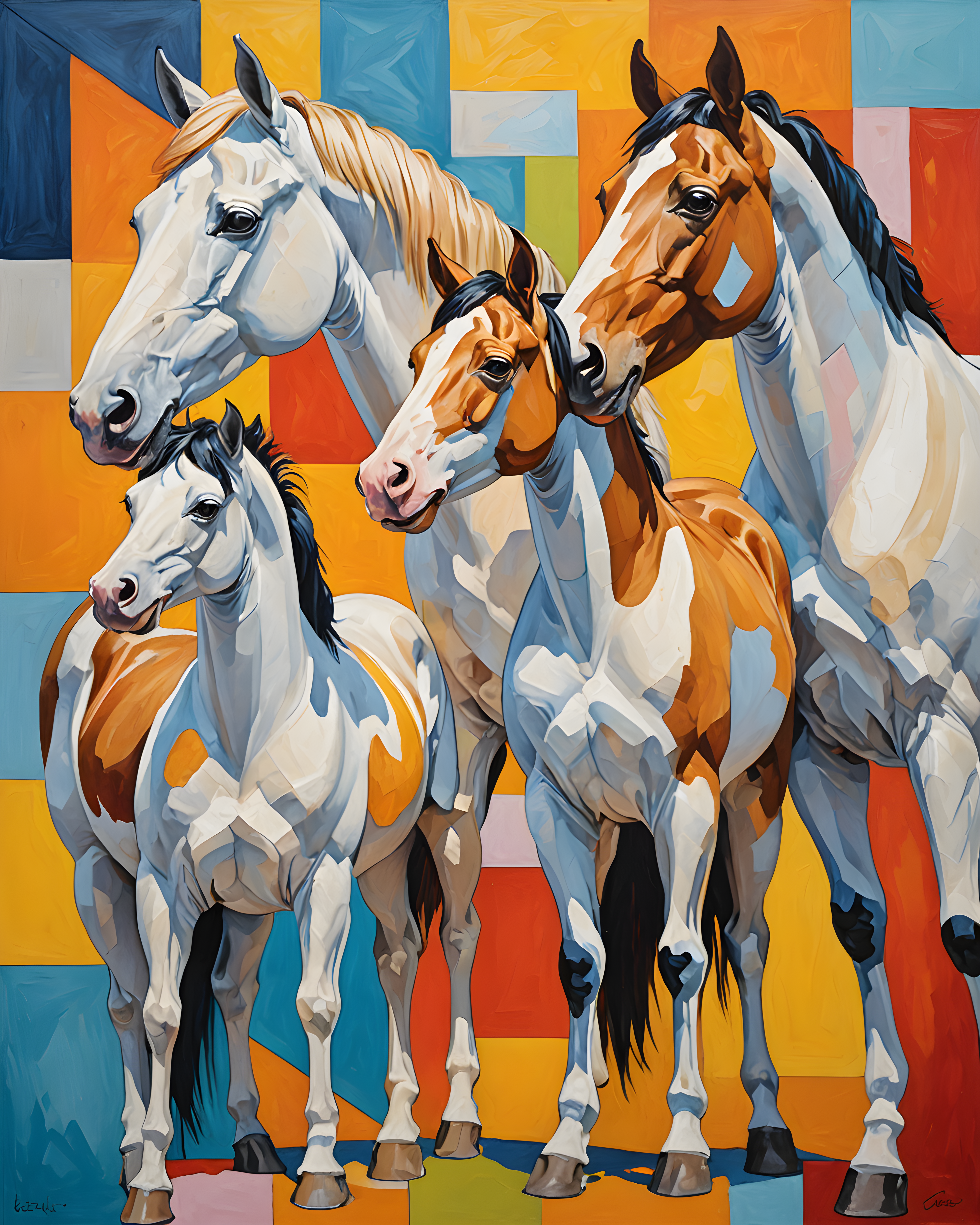 Paint Horse — Abstract (Happy) — Wall Art (Printable) — Portrait 4×5