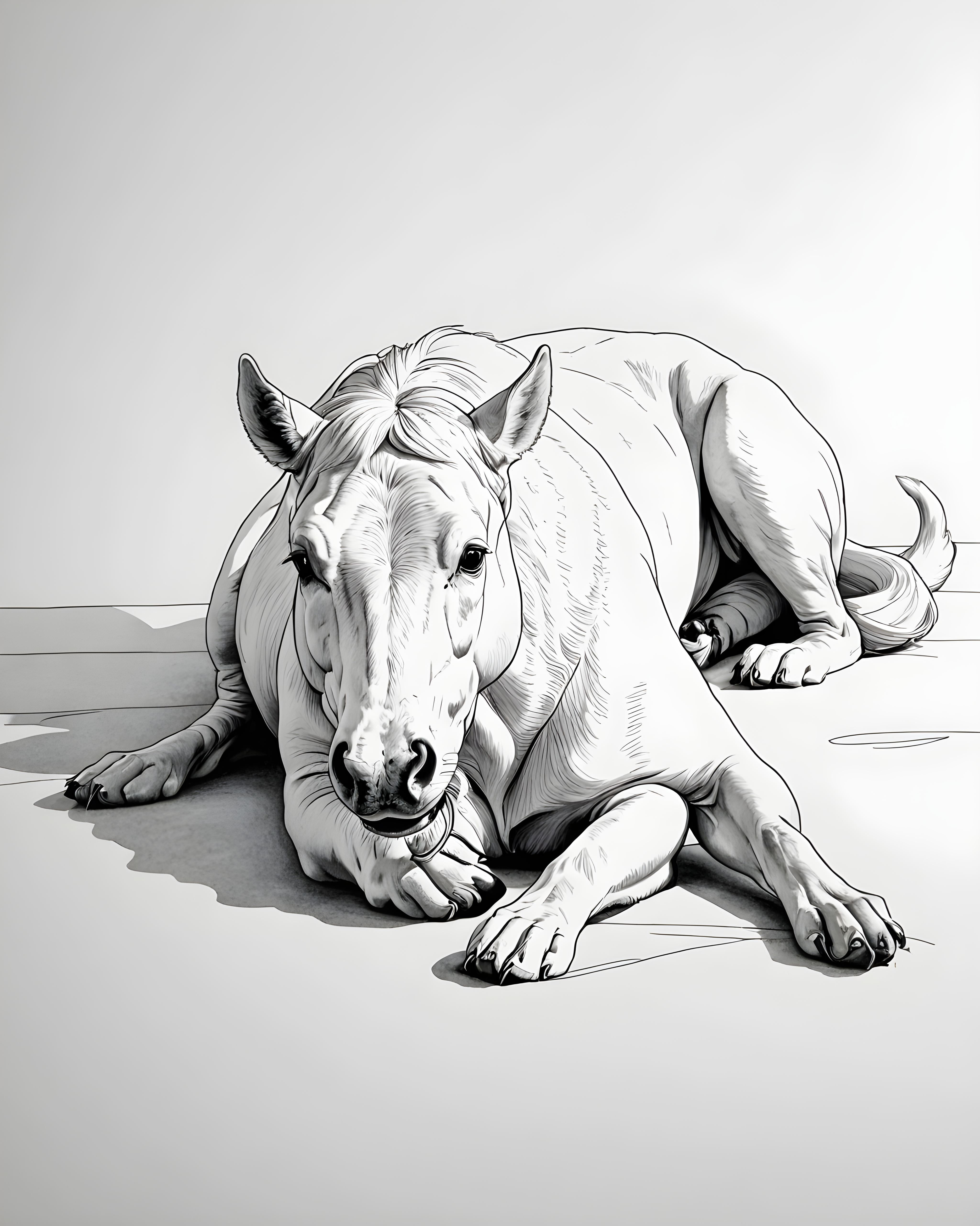 Palomino — Minimalist Line Art (Happy) — Wall Art (Printable) — Portrait 4×5