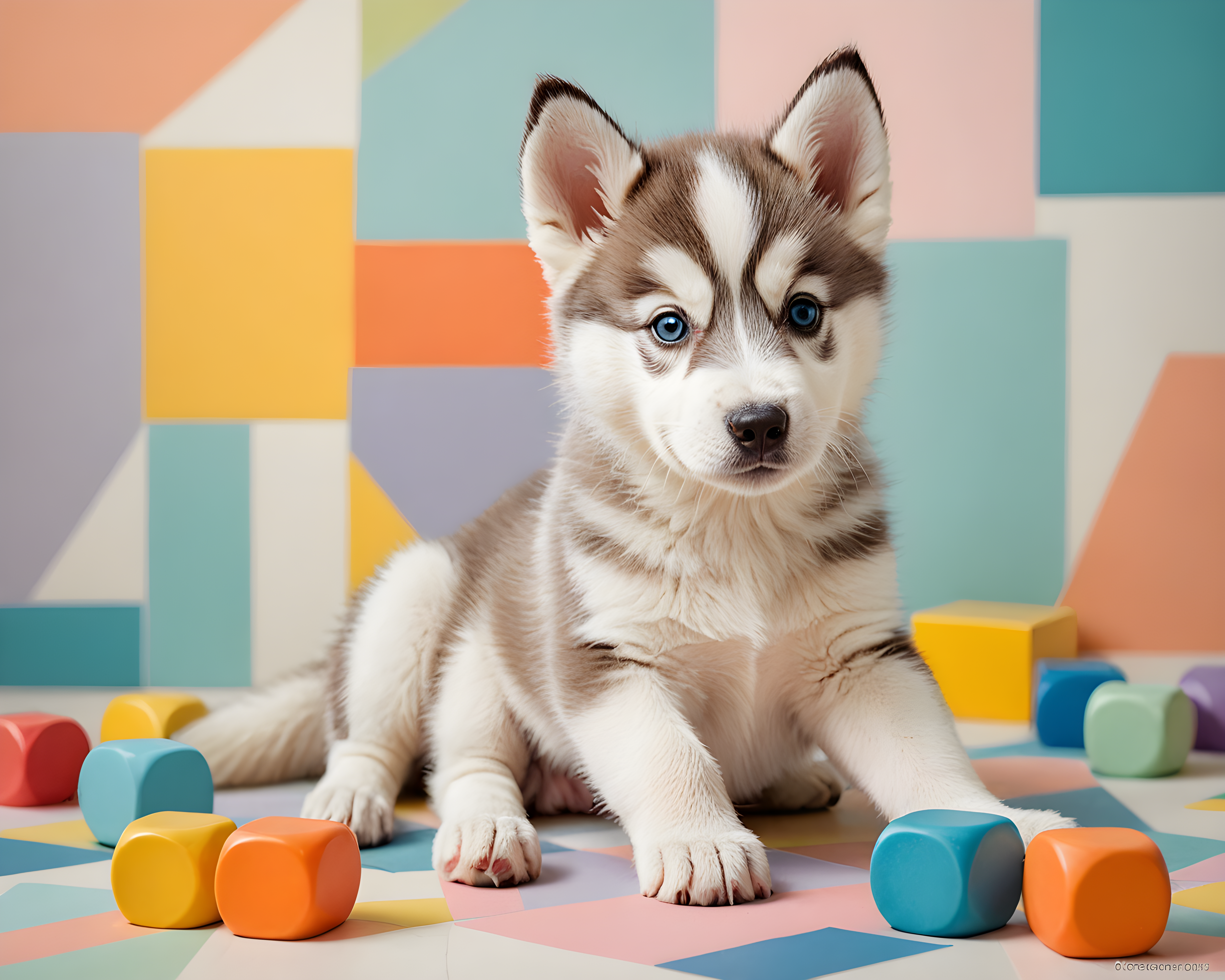 Baby Husky — Abstract (Playful)