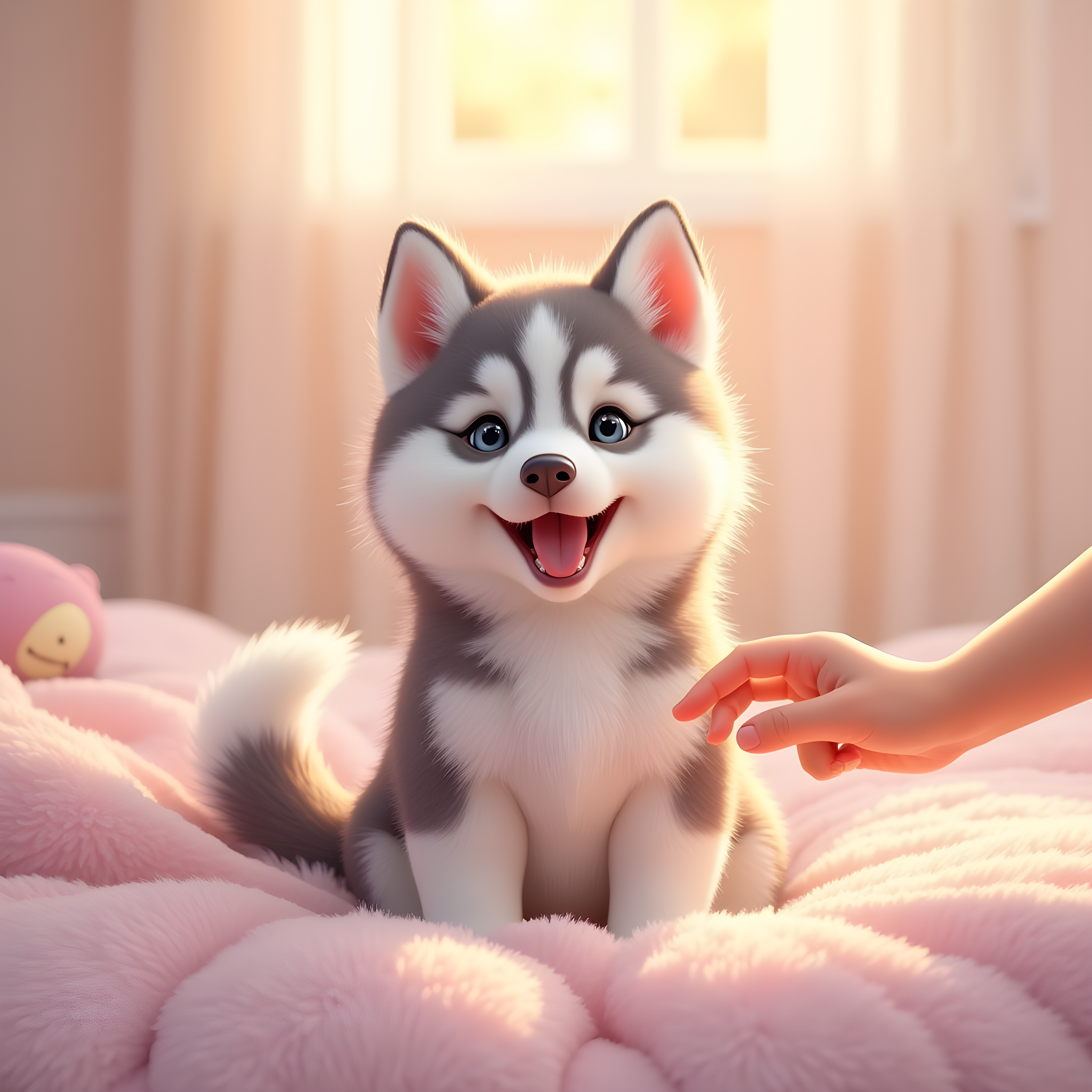 Baby Husky — Hyper-Realistic (Happy)