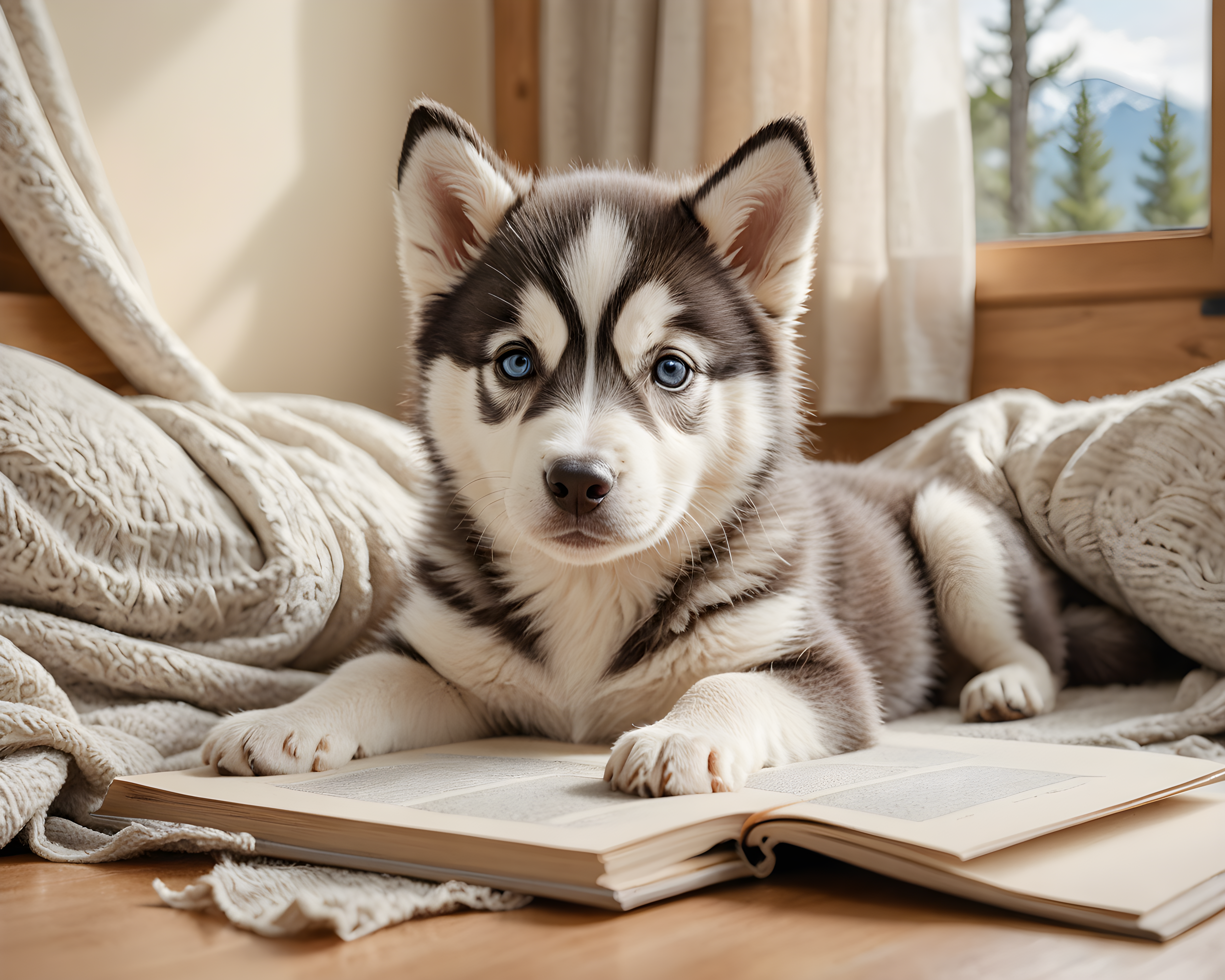 Baby Husky — Pencil Sketch (Sleepy)