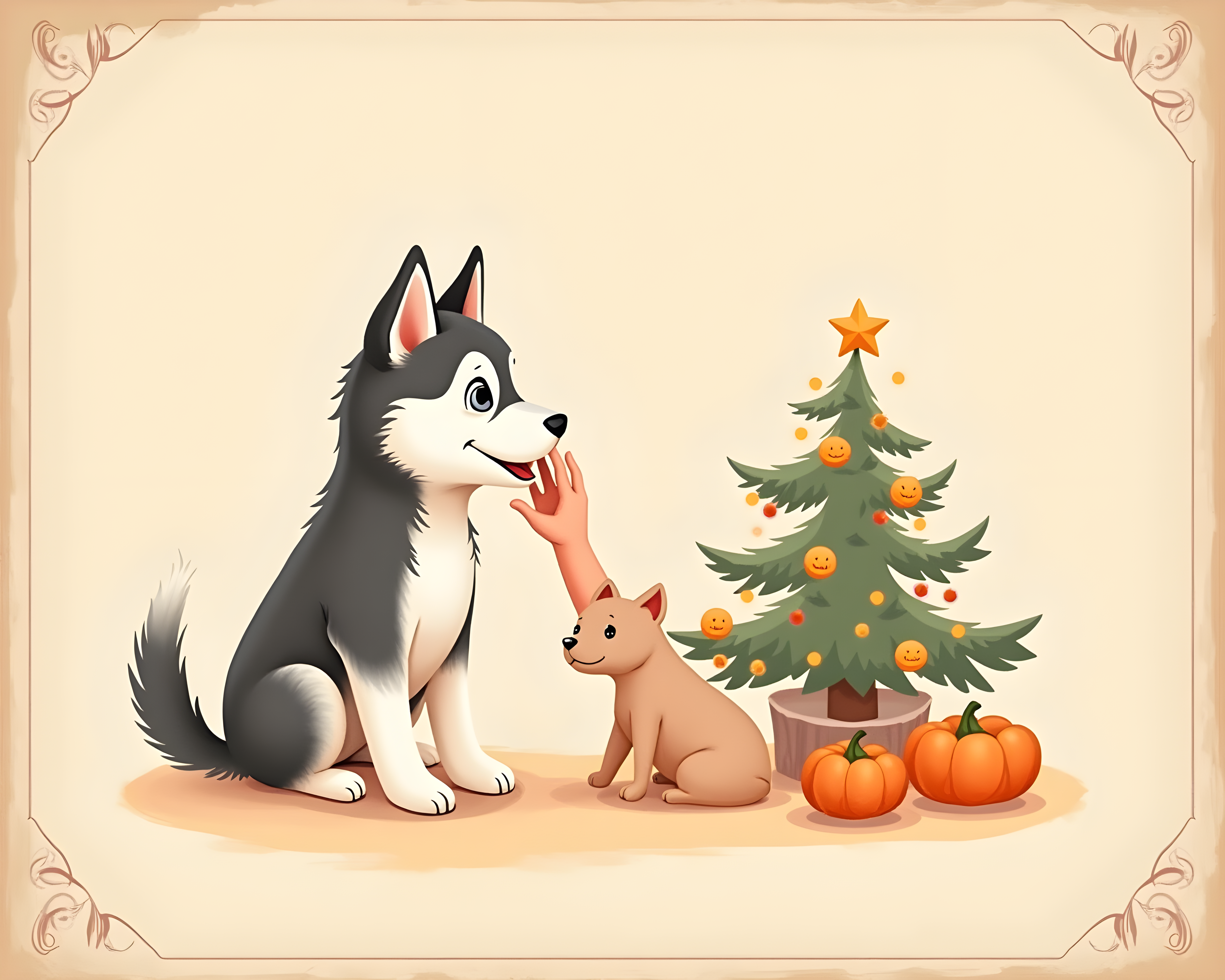 Baby Husky — Vintage Poster (Seasonal)