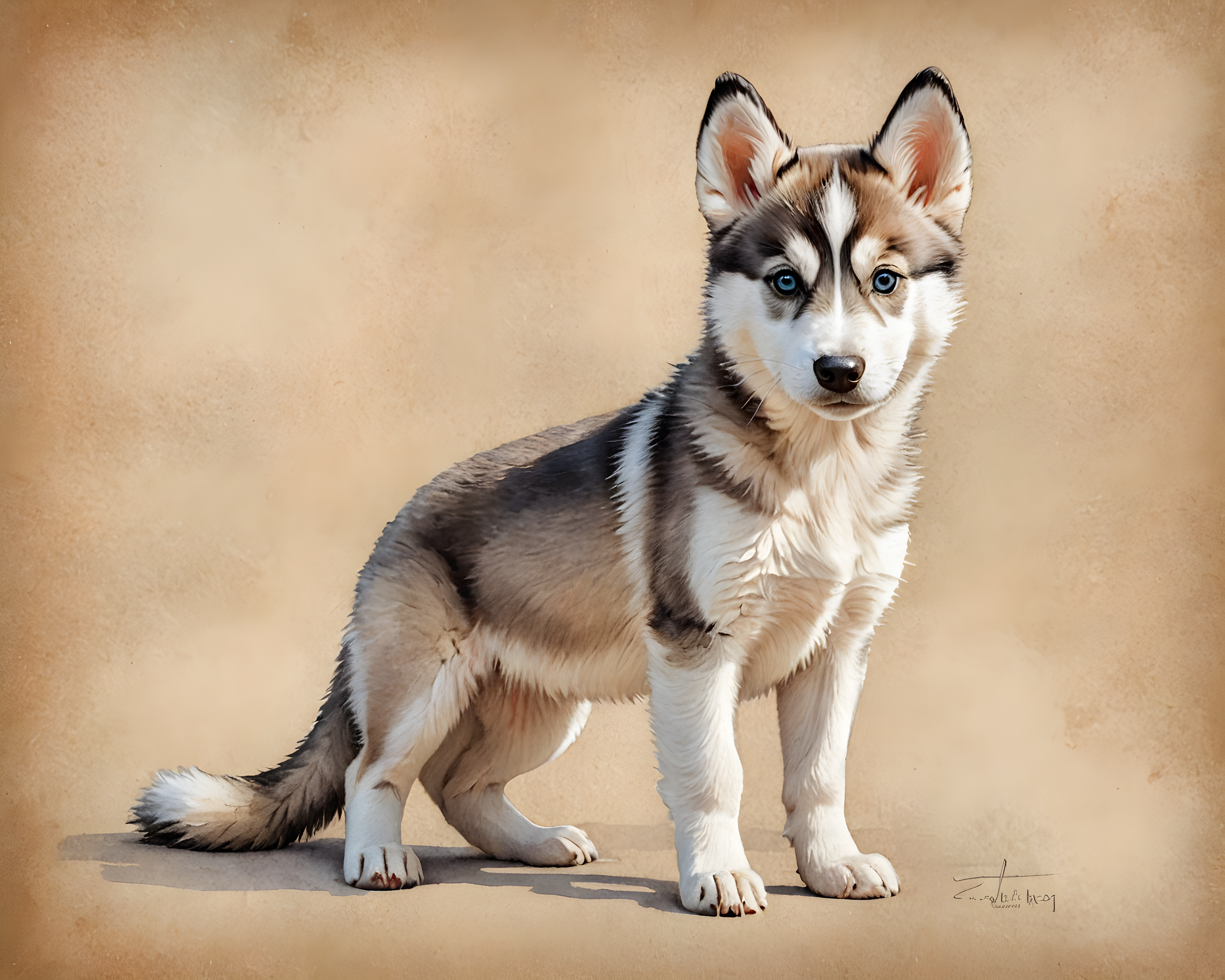 Baby Husky — Watercolor (Emotional)