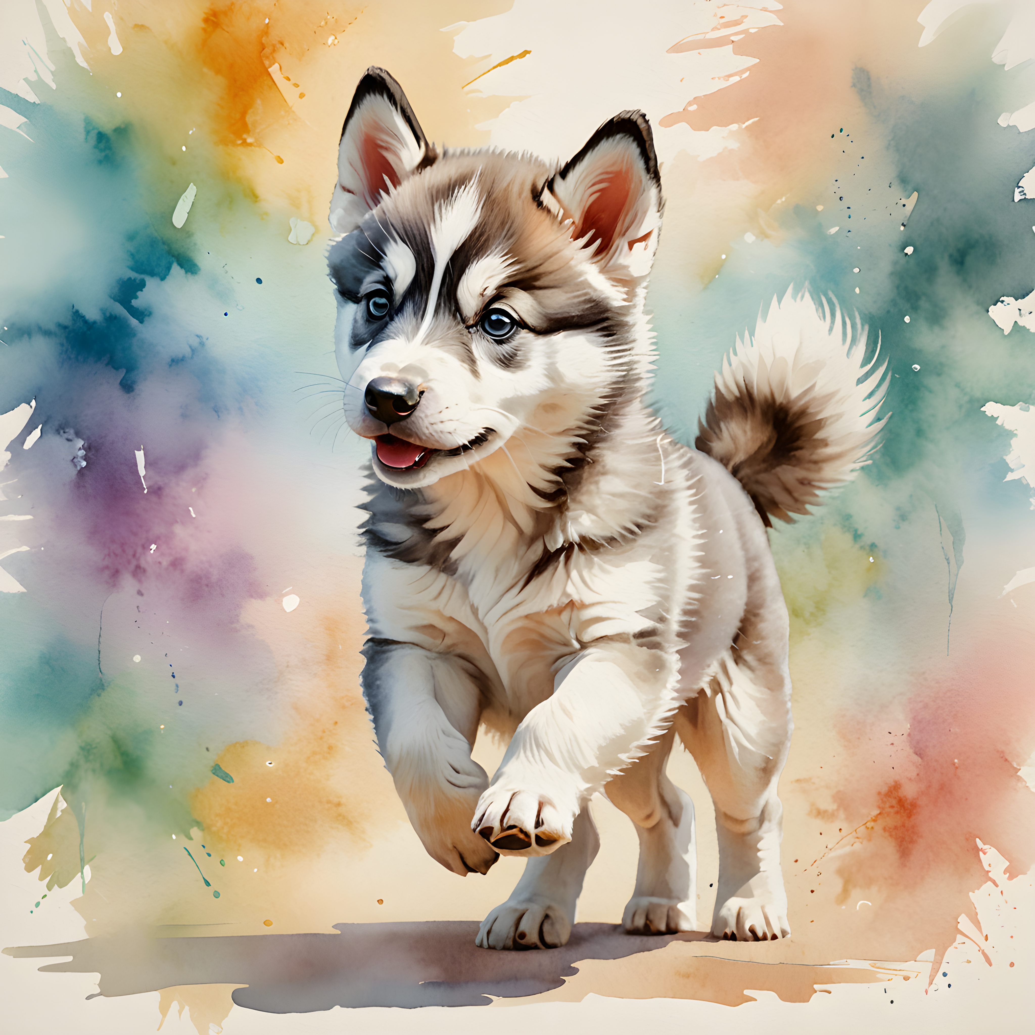 Baby Husky — Watercolor (Motivational)