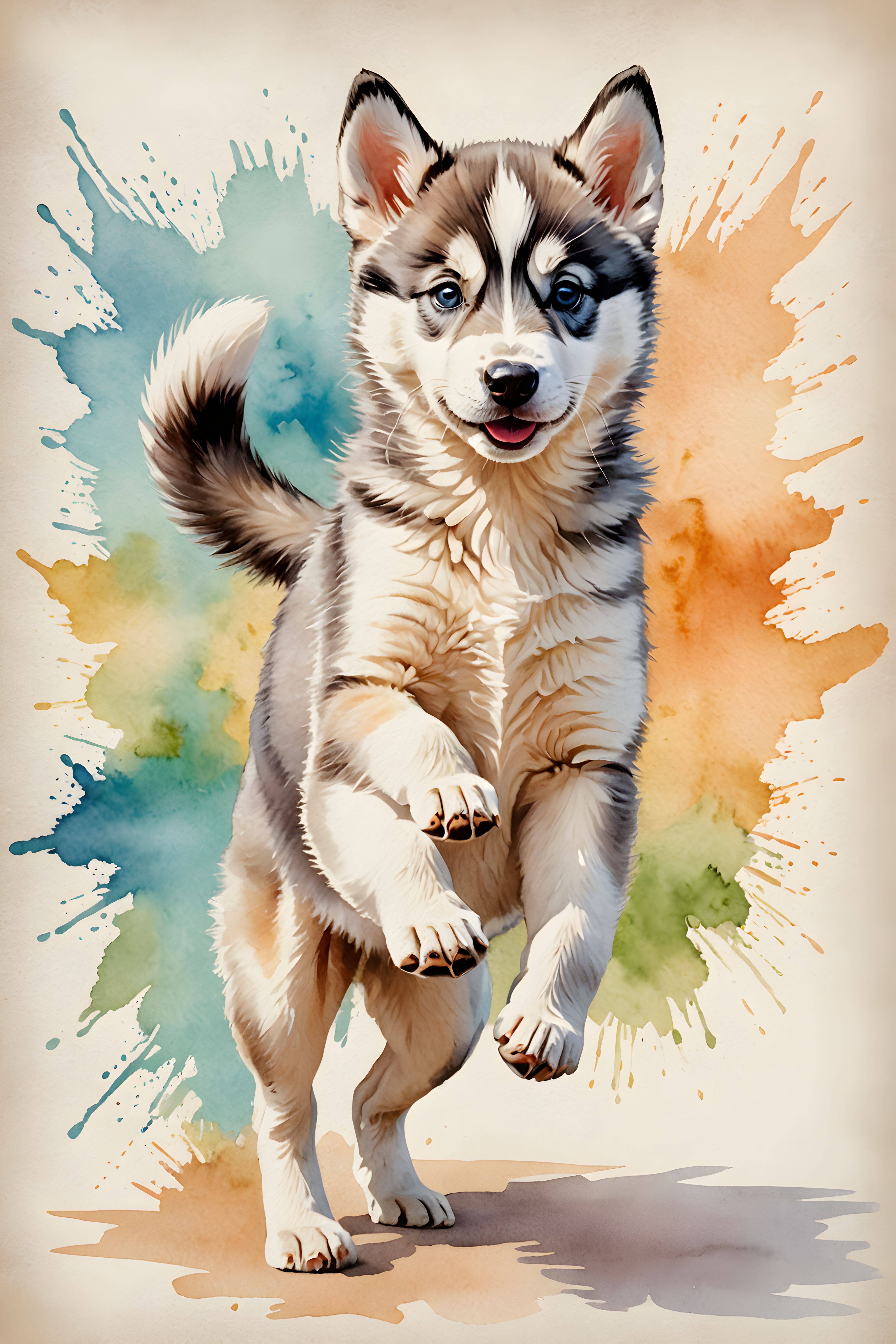 Baby Husky — Watercolor (Savage)