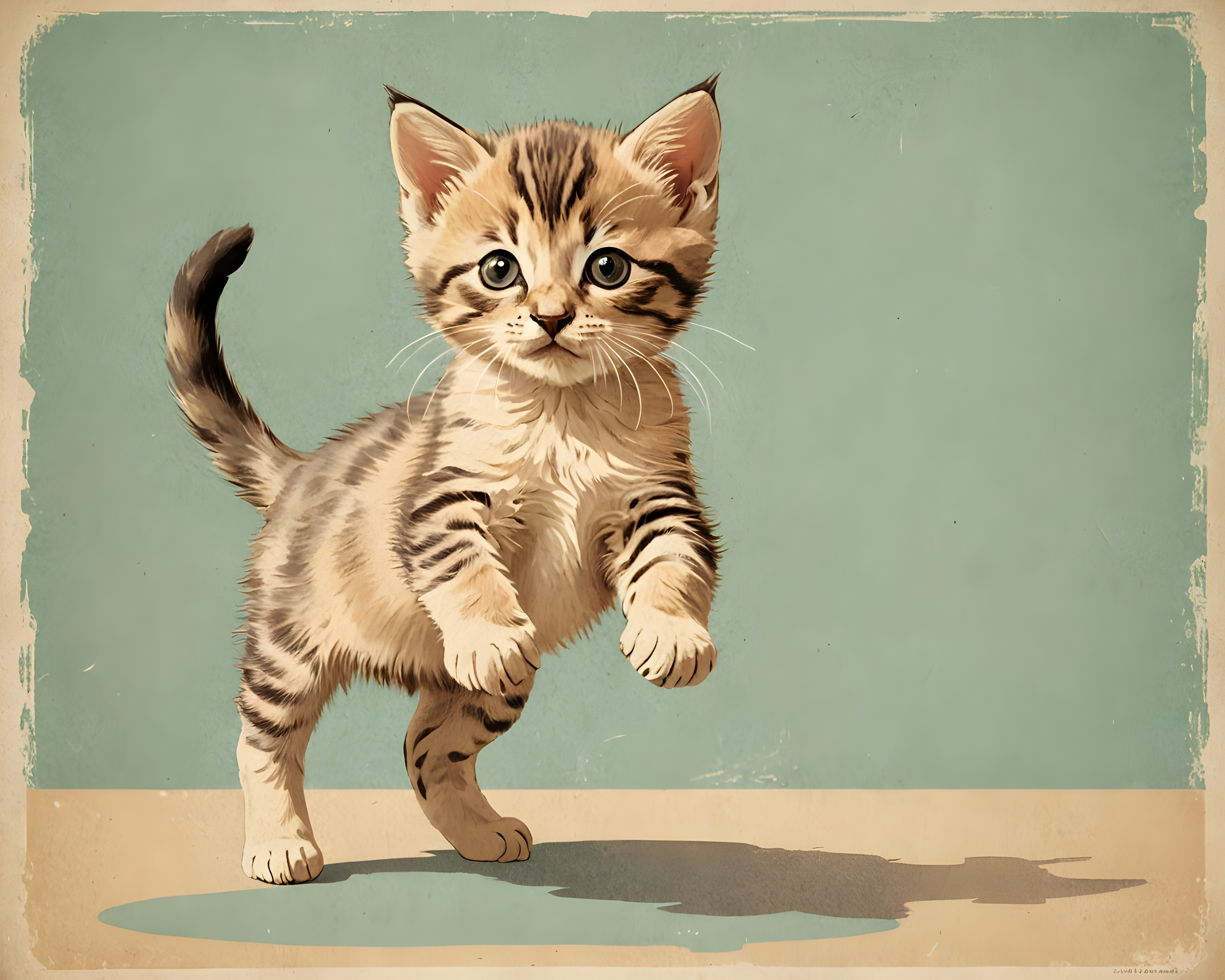Cute Kitten — Vintage Poster (Aesthetic)