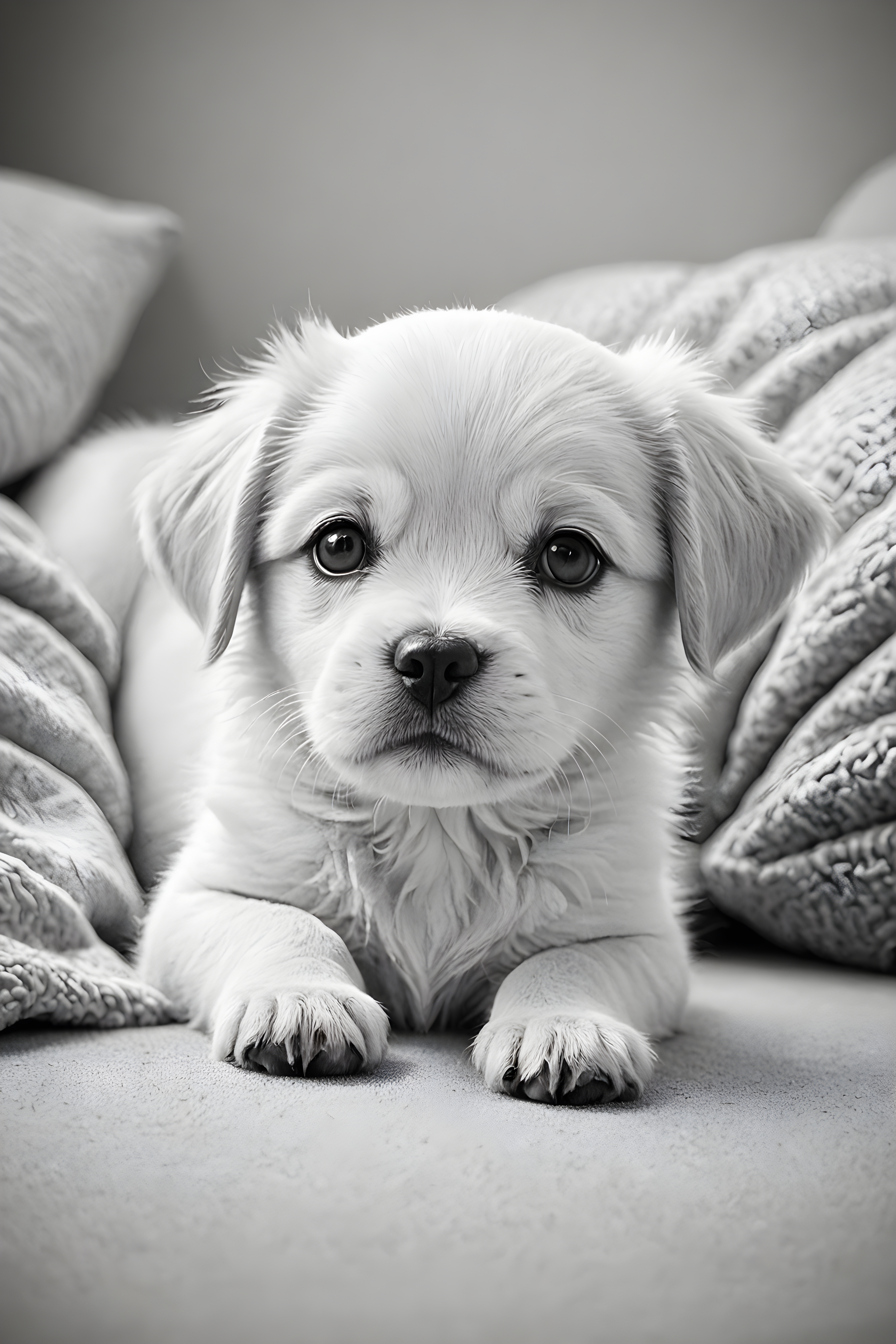 Cute Puppy — Black & White (Cute)