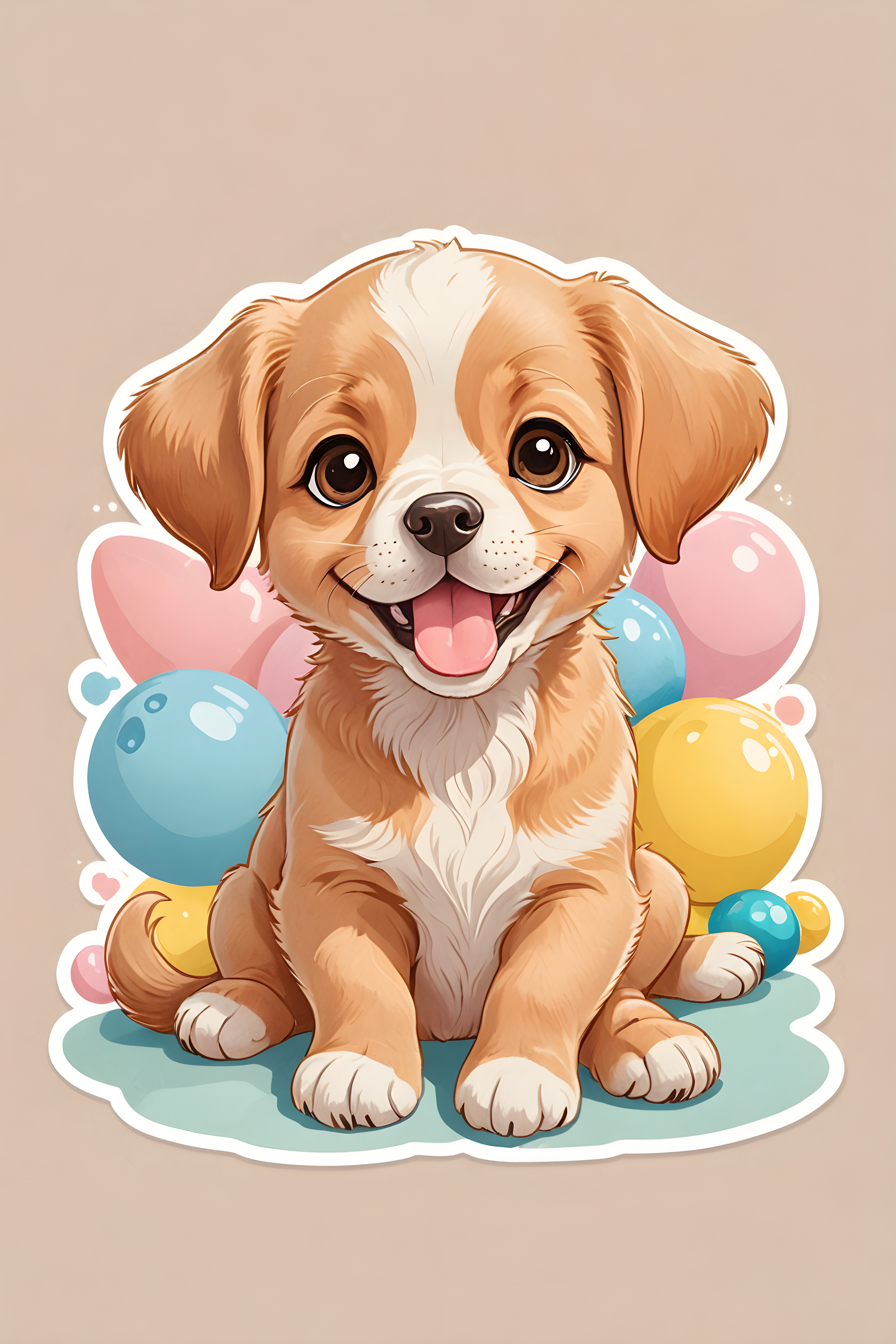 Cute Puppy — Cartoon / Kawaii (Happy)