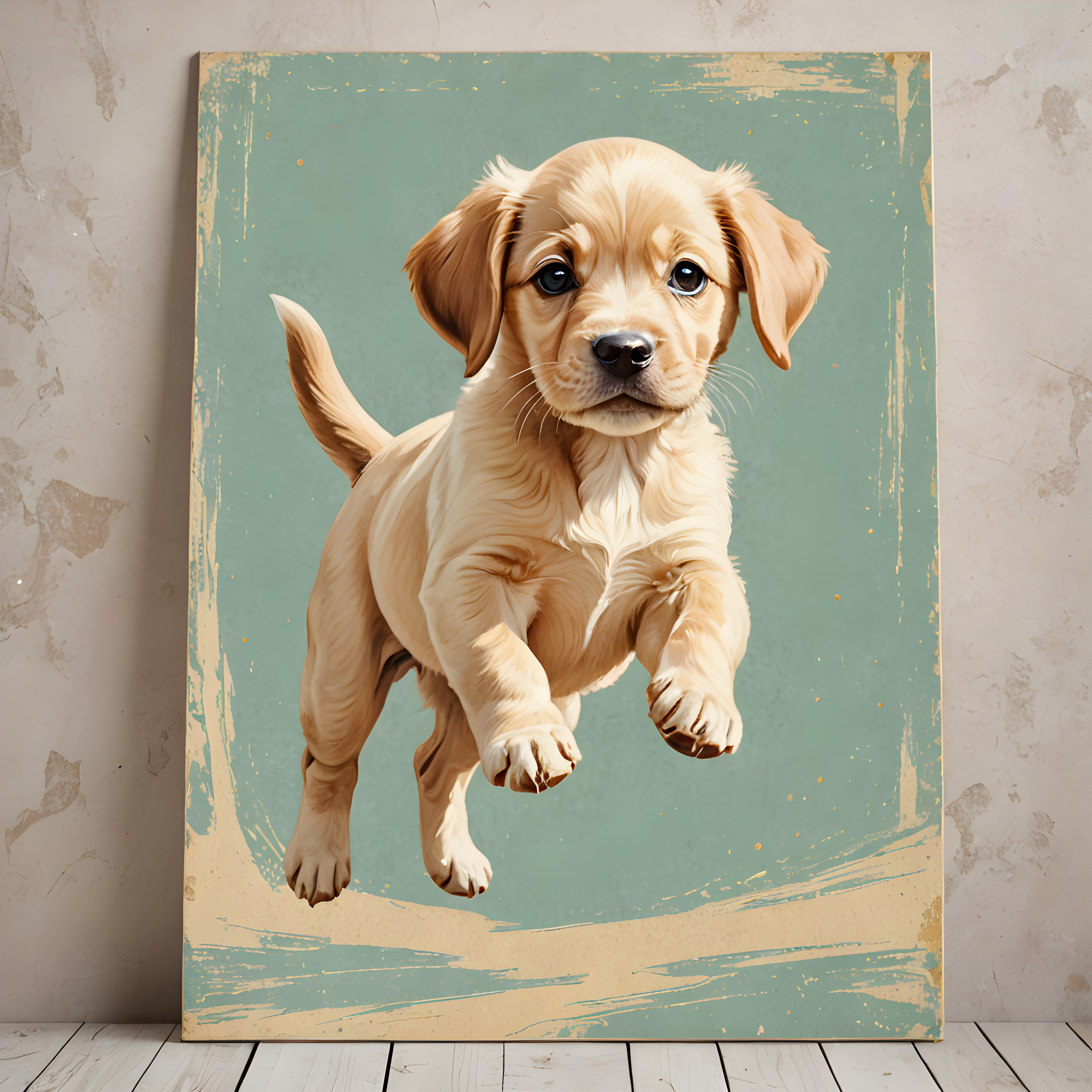 Cute Puppy — Vintage Poster (Luxury)