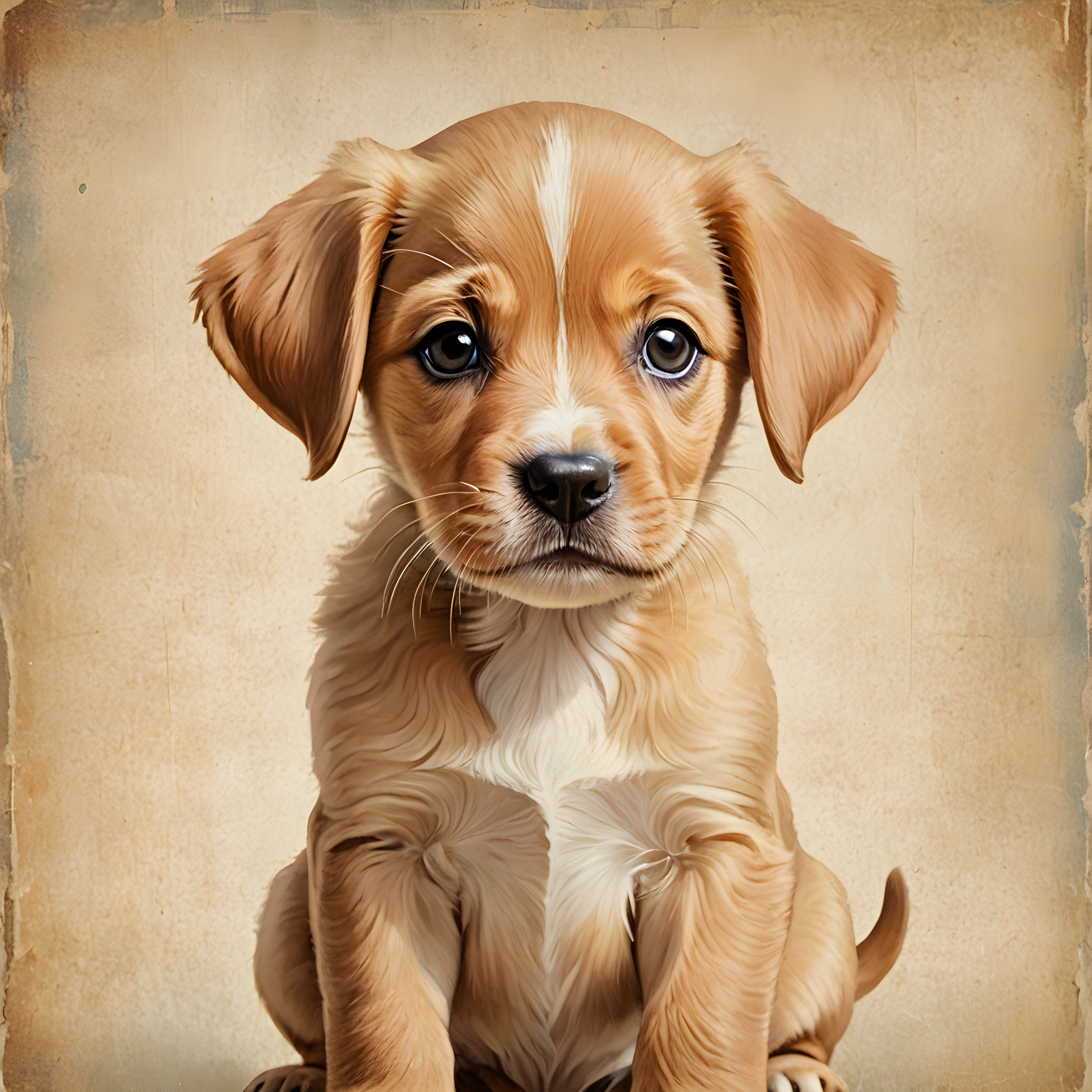 Cute Puppy — Vintage Poster (Motivational)