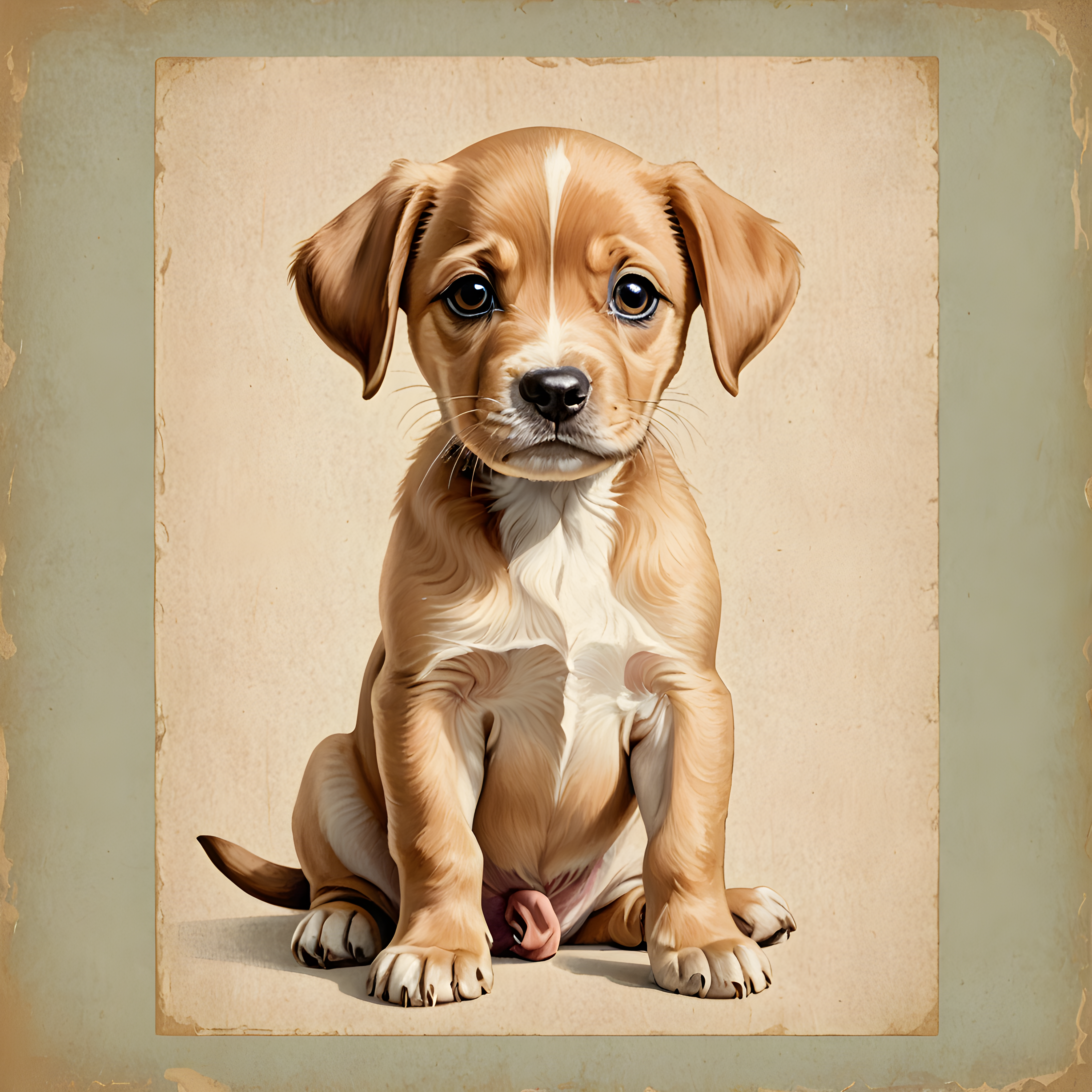 Cute Puppy — Vintage Poster (Savage)