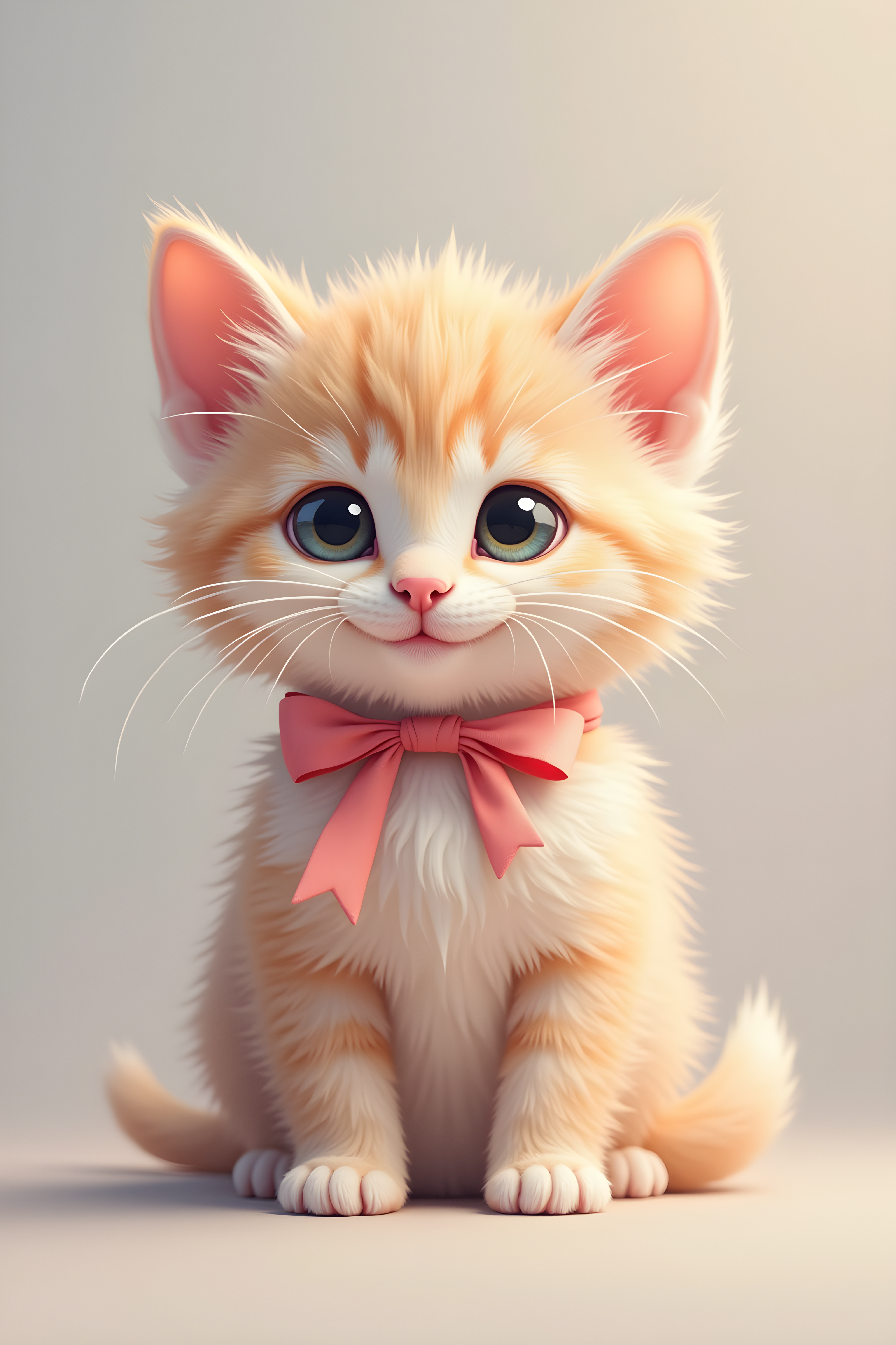 Kitten With Ribbon — Hyper-Realistic (Funny)