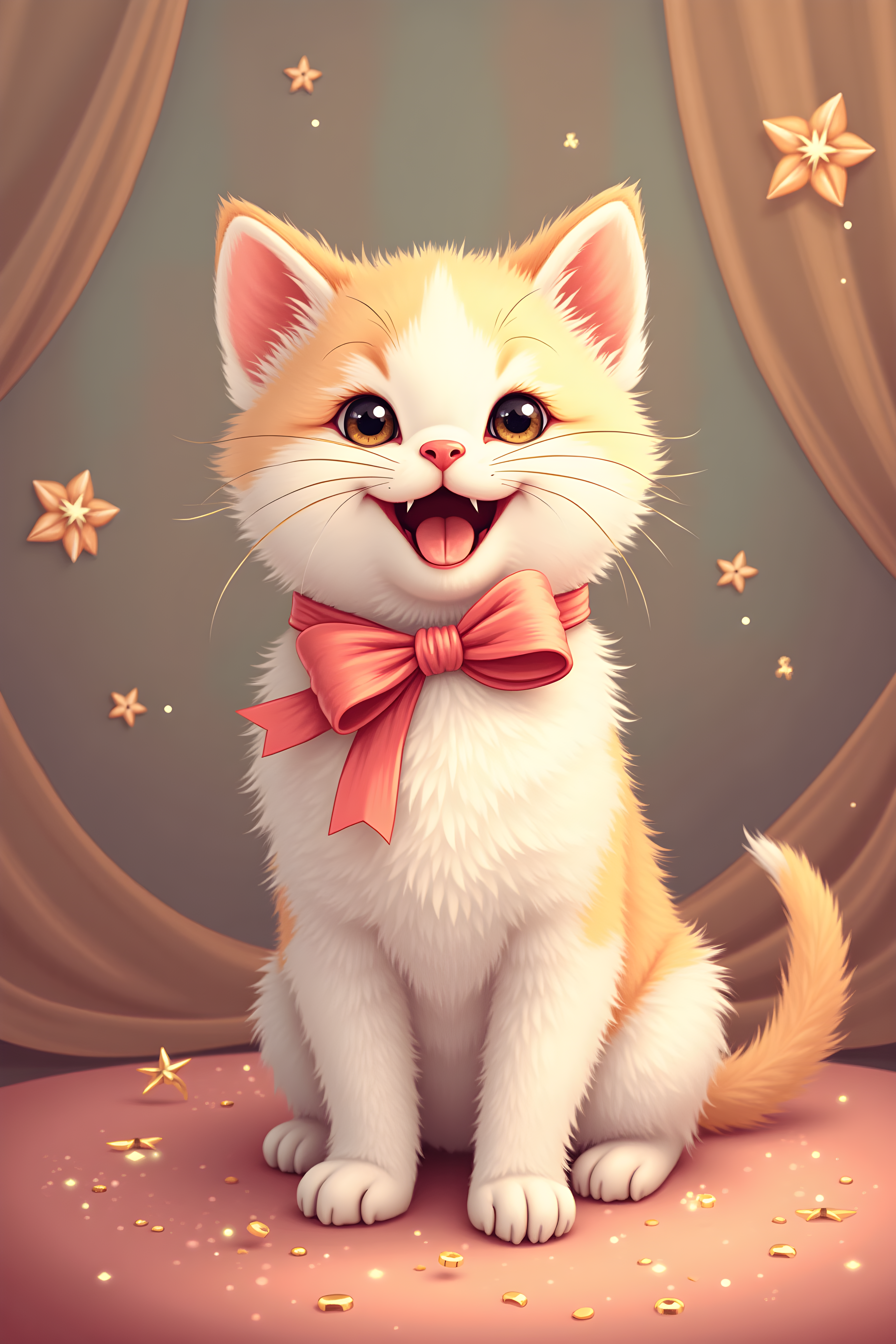 Kitten With Ribbon — Luxury (Happy)