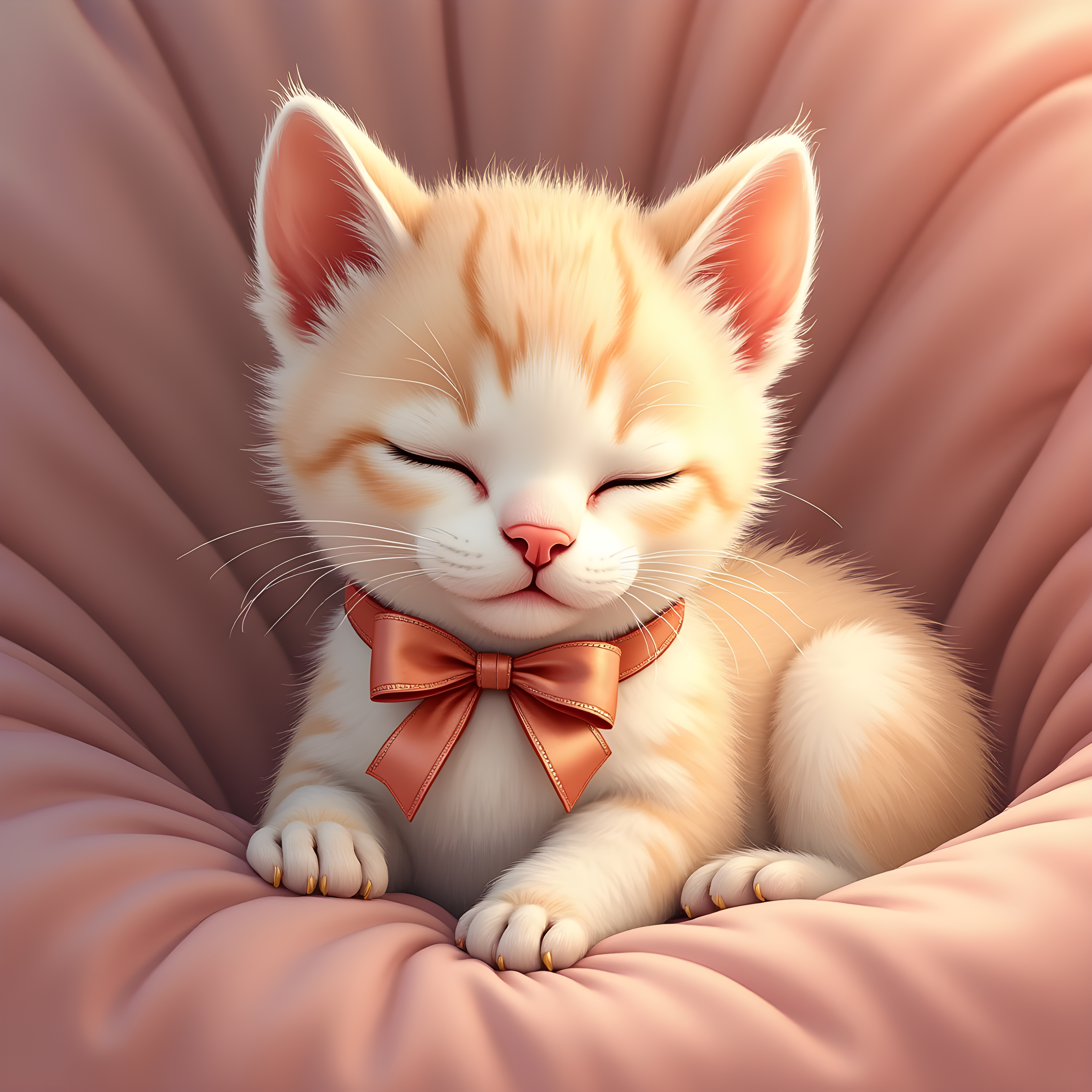 Kitten With Ribbon — Luxury (Sleepy)