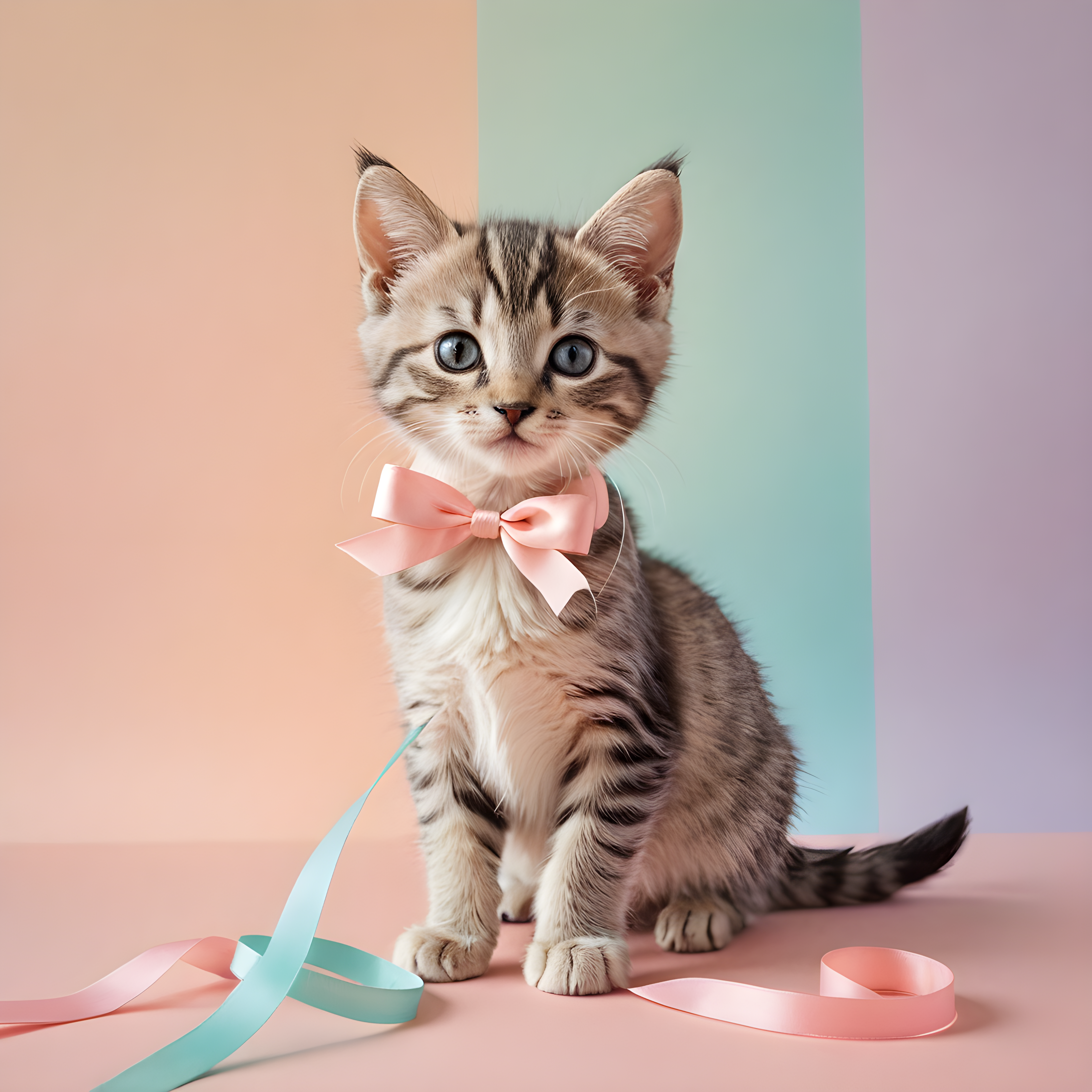 Kitten With Ribbon — Modern Aesthetic (Fantasy)