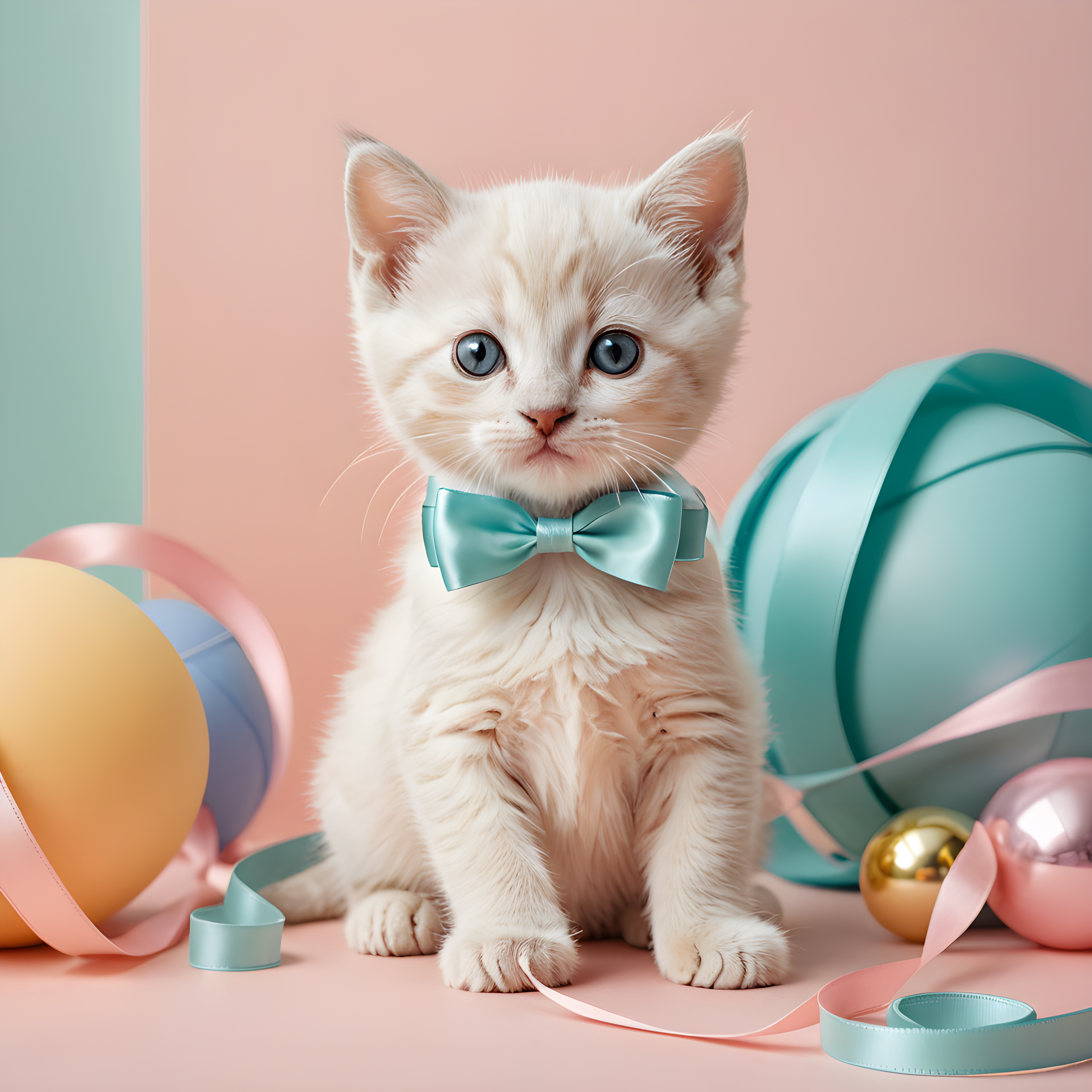 Kitten With Ribbon — Modern Aesthetic (Playful)