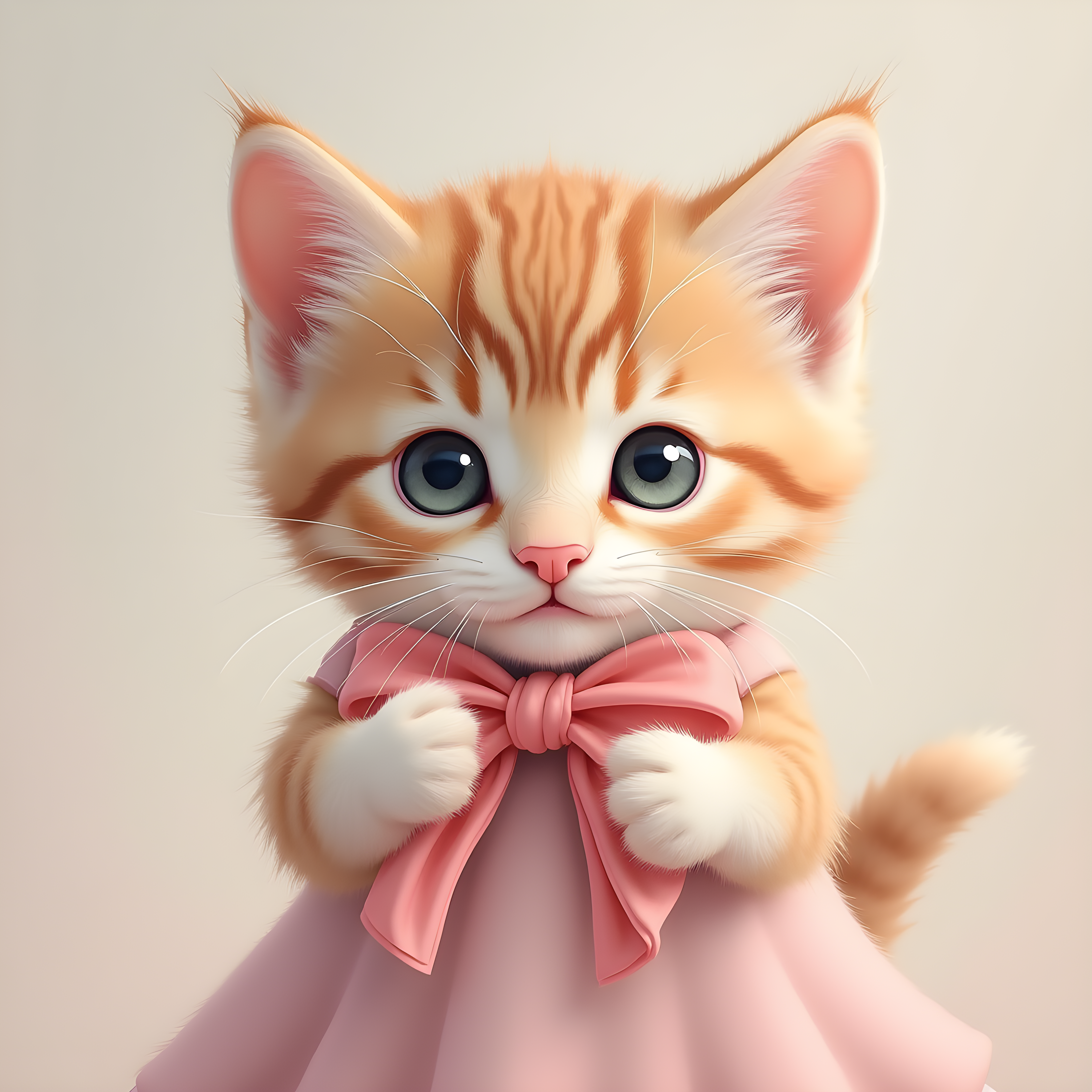 Kitten With Ribbon — Realistic (Aesthetic)
