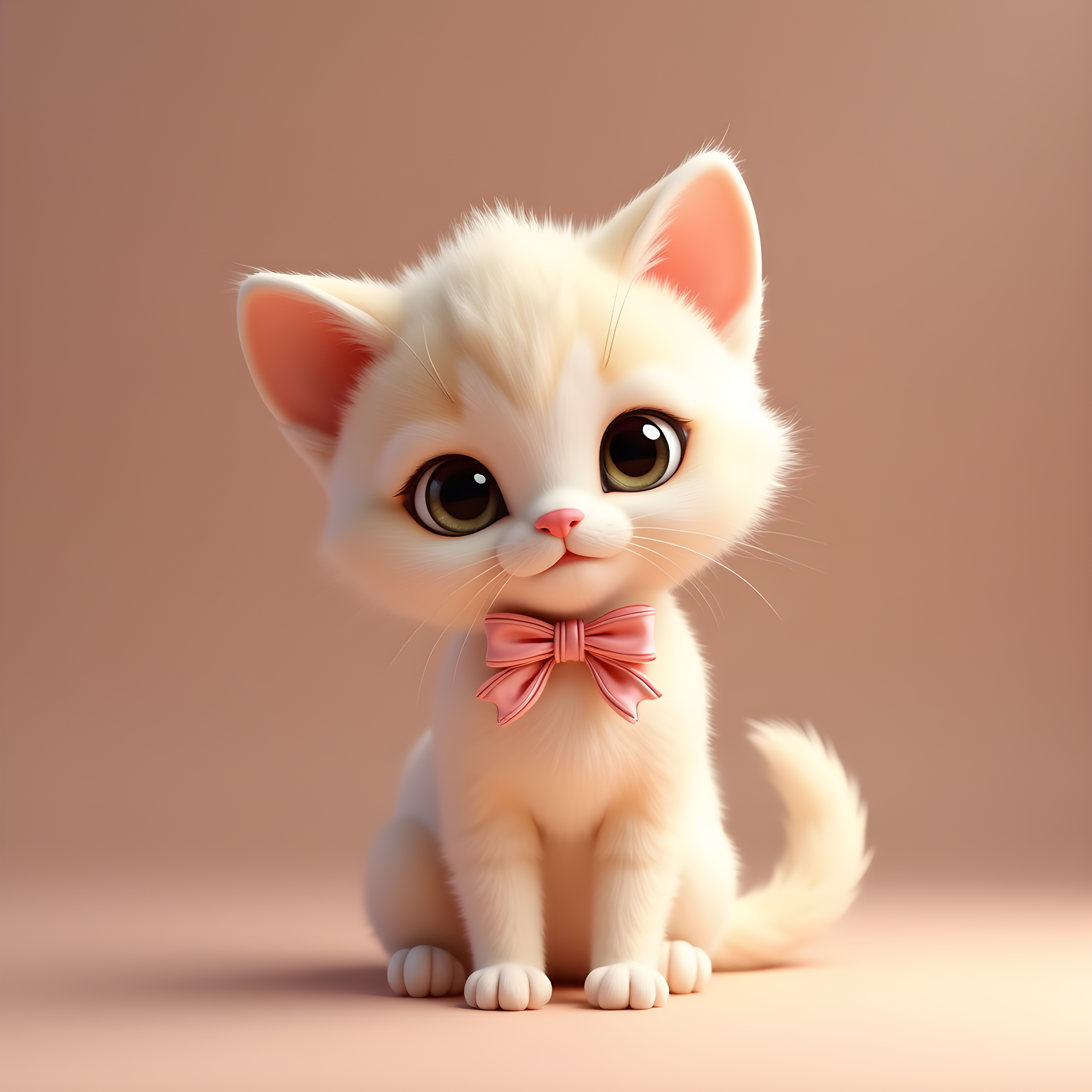 Kitten With Ribbon — 3D Render (Luxury)