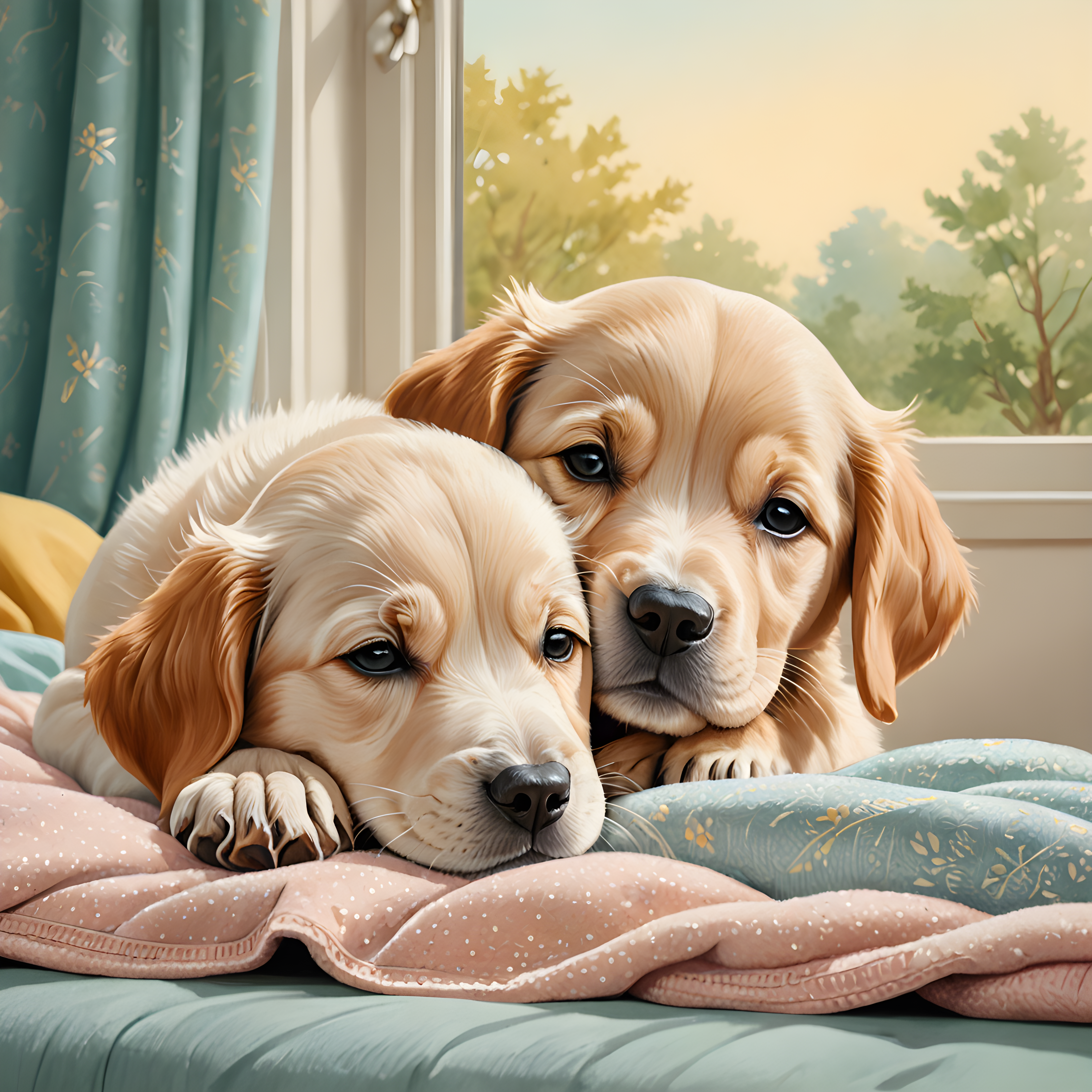 Pastel Puppy — Retro (Sleepy)