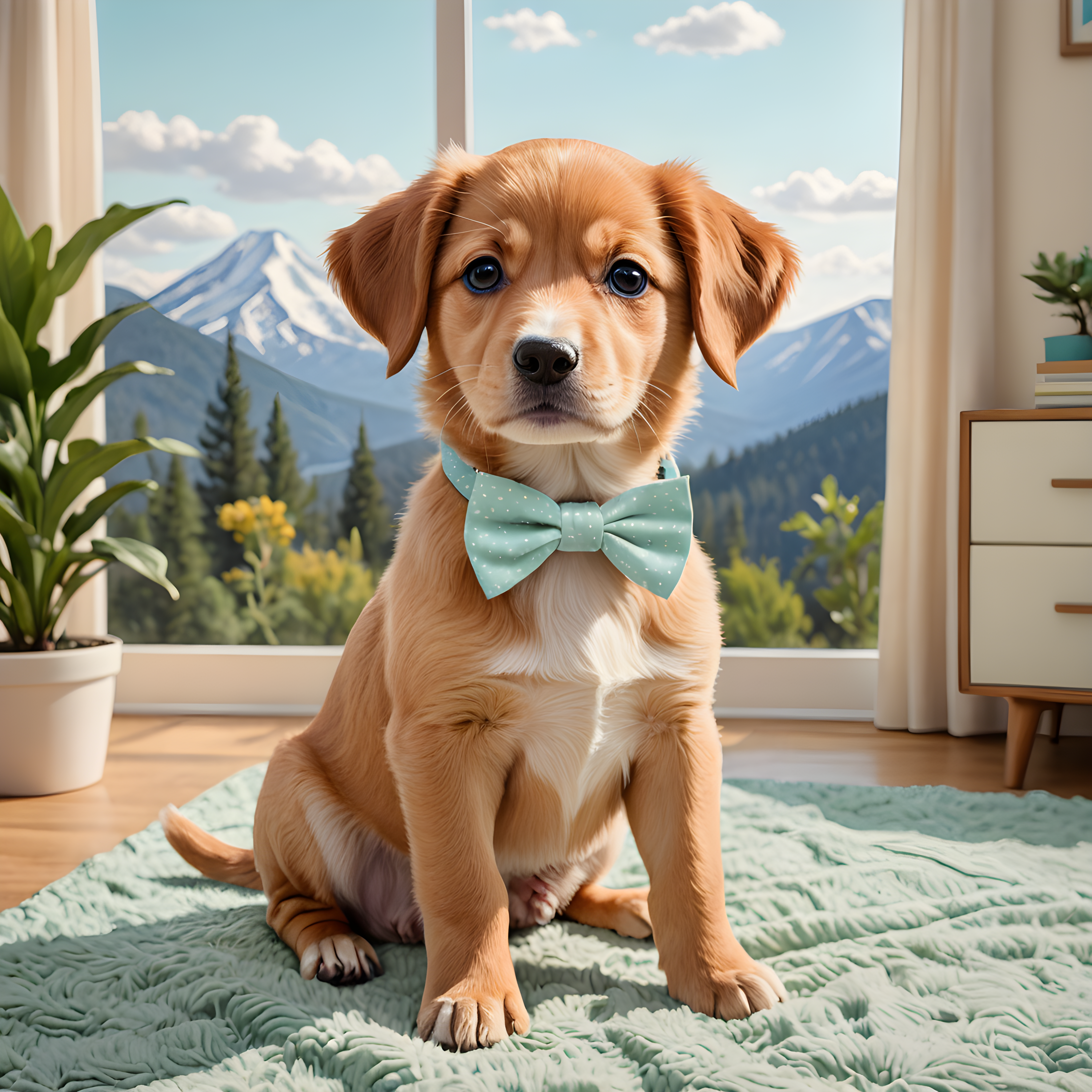 Pup With Bowtie — Retro (Funny)