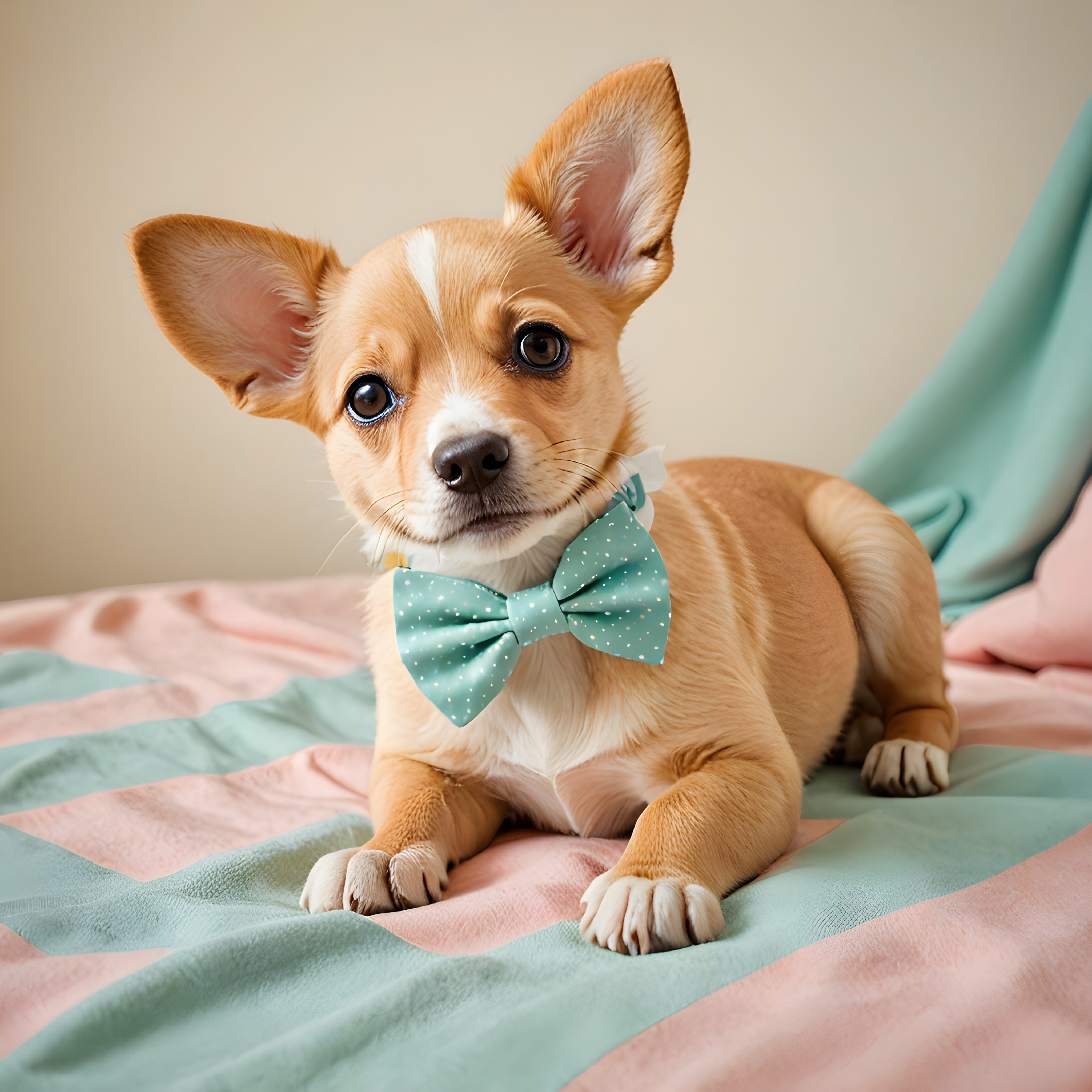 Pup With Bowtie — Retro (Happy)