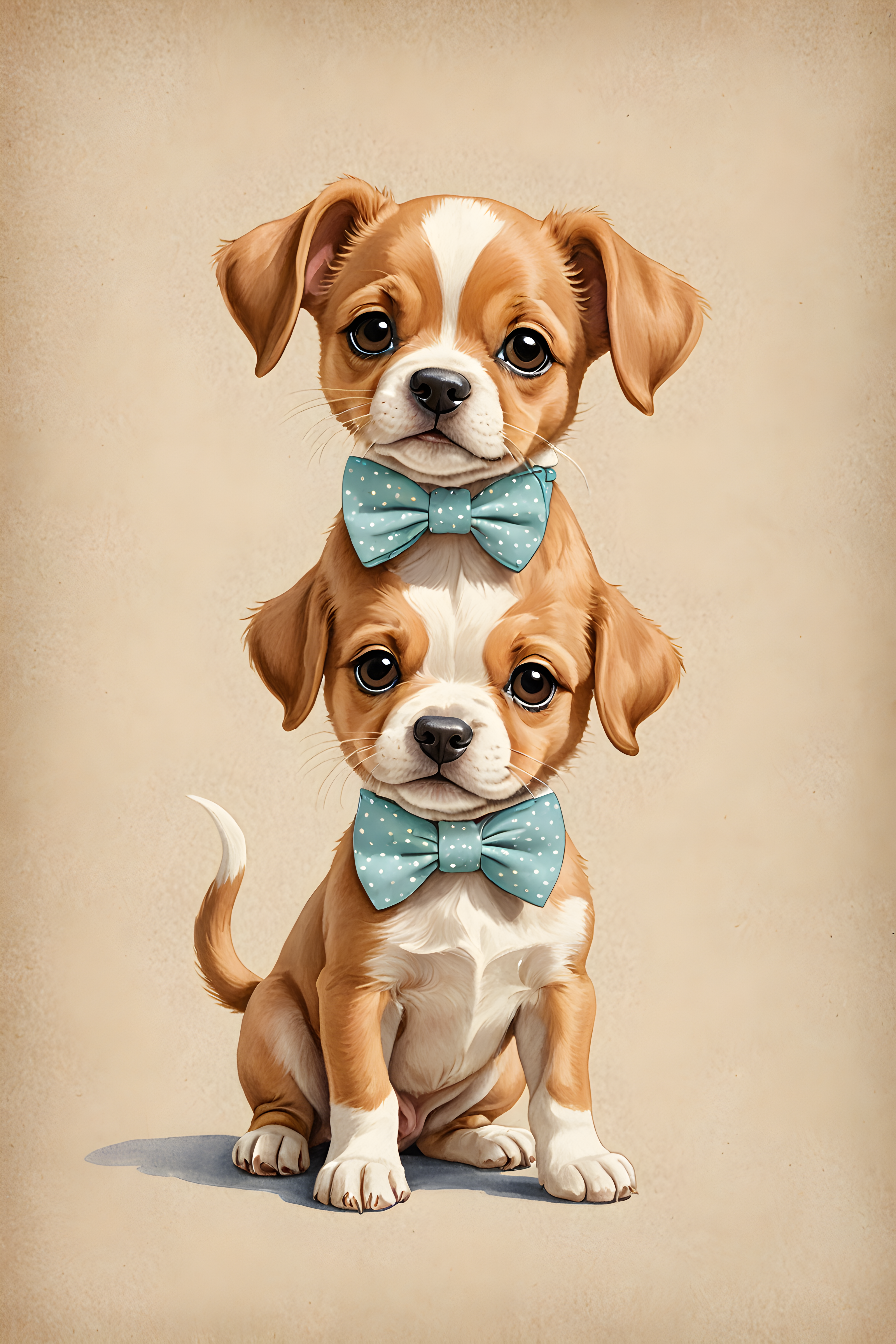 Pup With Bowtie — Retro (Playful)