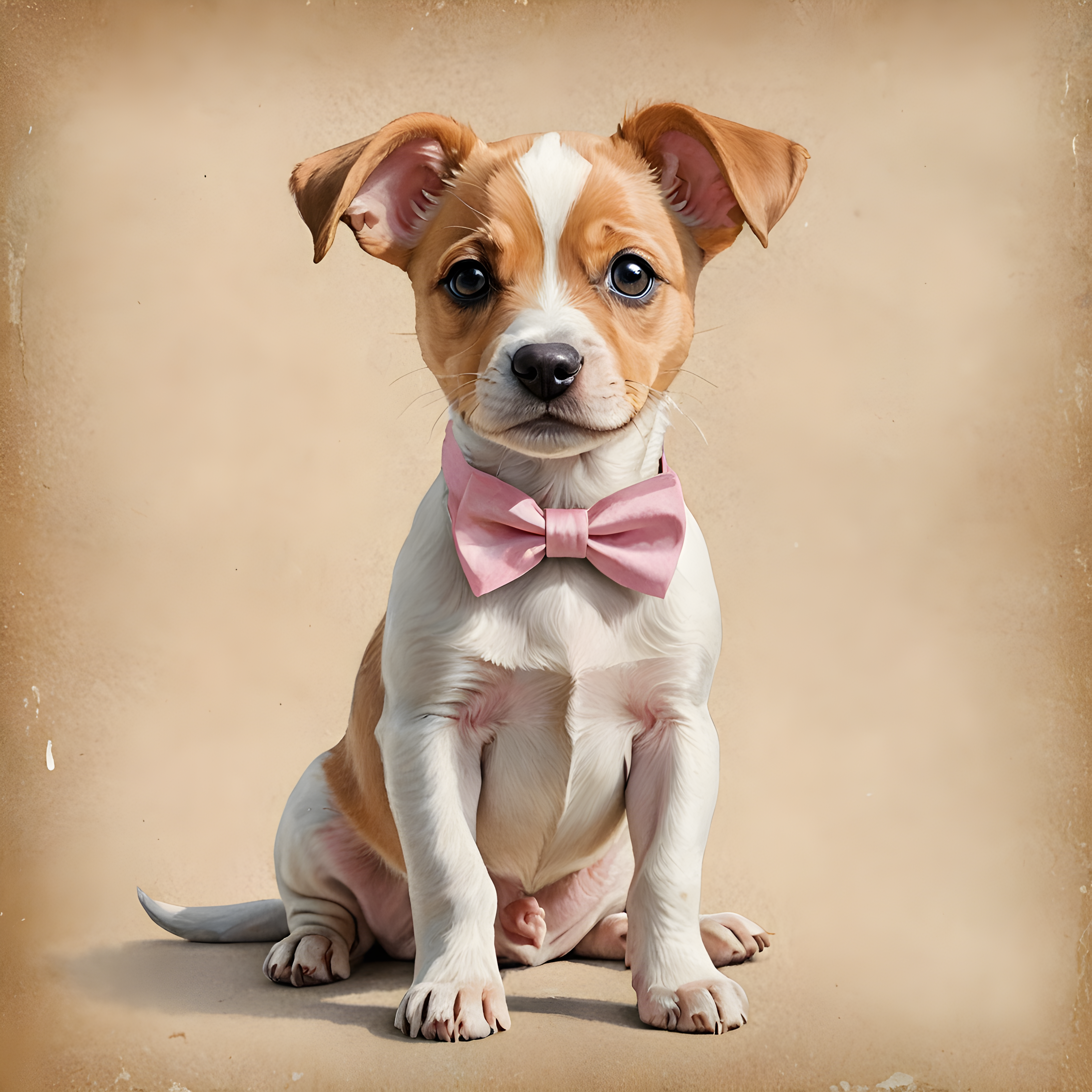 Pup With Bowtie — Watercolor (Funny)