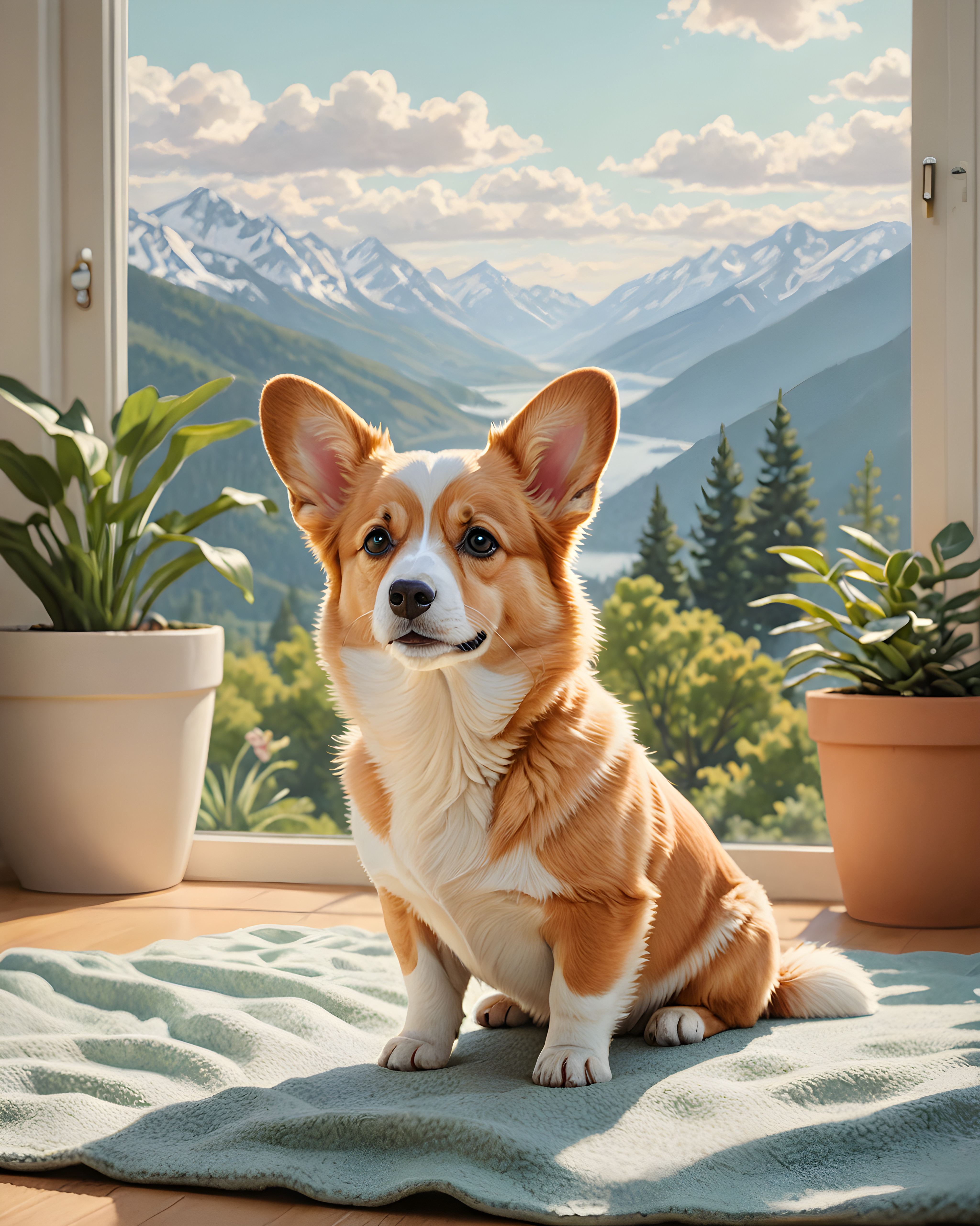 Tiny Corgi Pup — Retro (Emotional)
