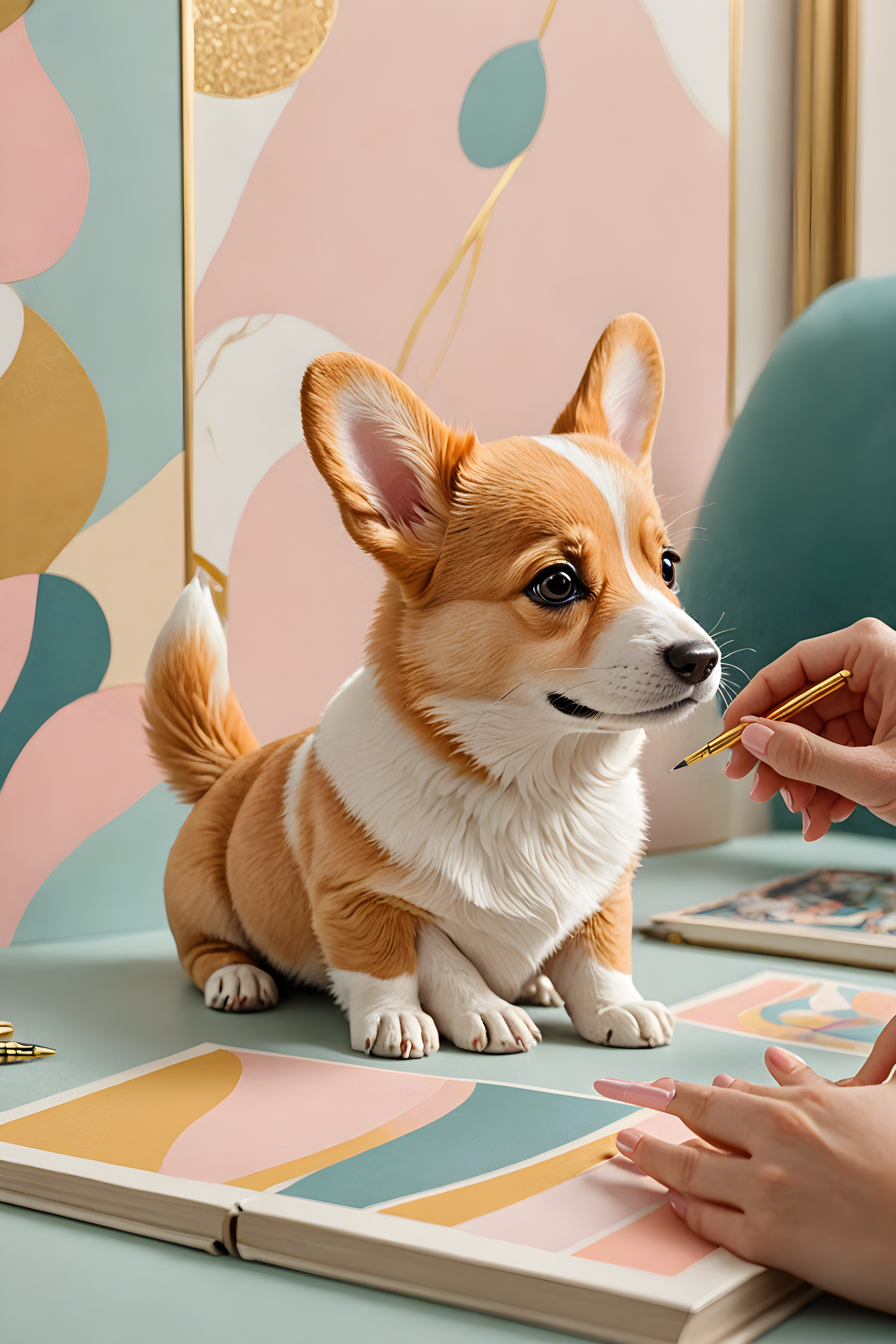 Tiny Corgi Pup — Retro (Luxury)