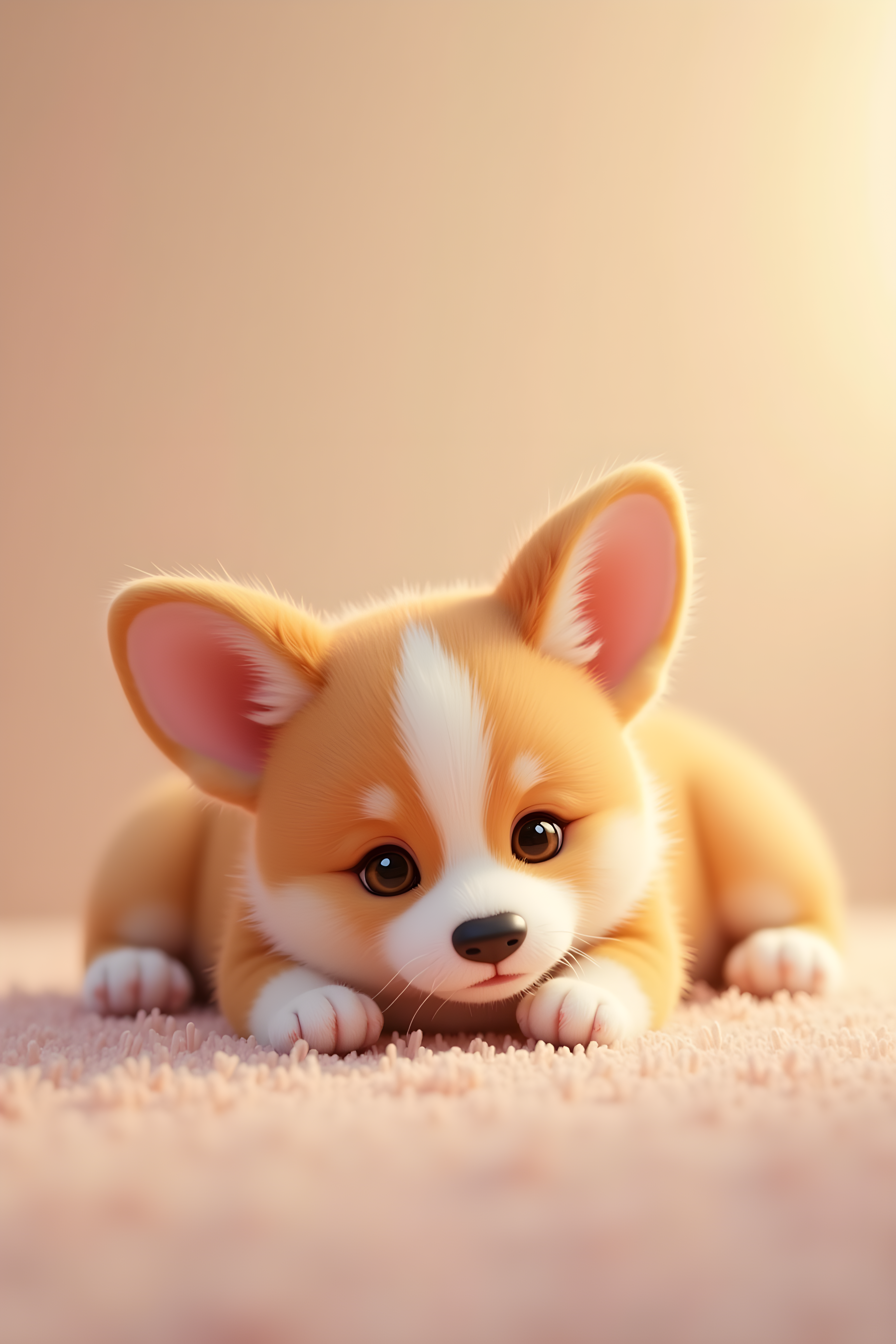 Tiny Corgi Pup — 3D Render (Romantic)