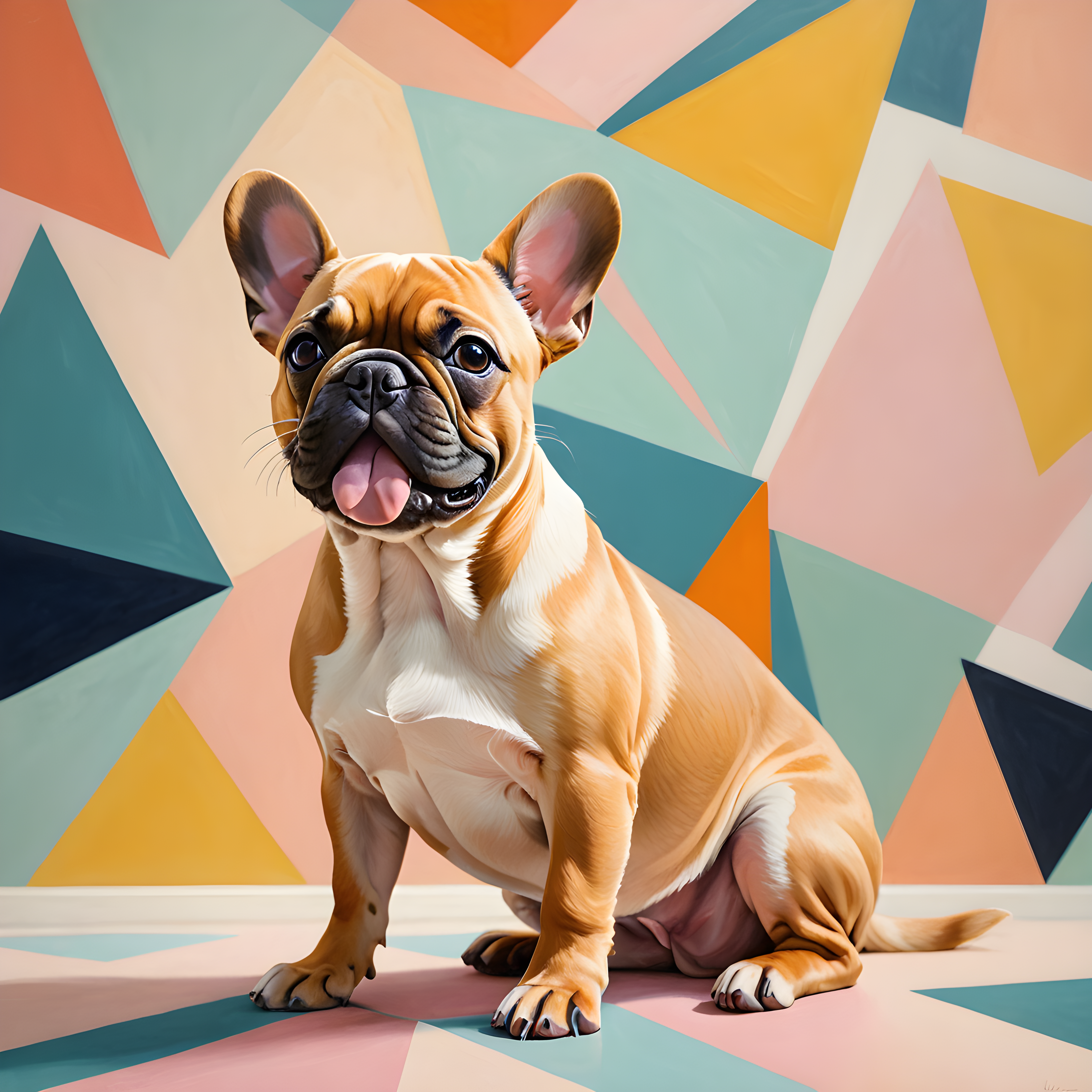 Tiny French Bulldog — Abstract (Happy)