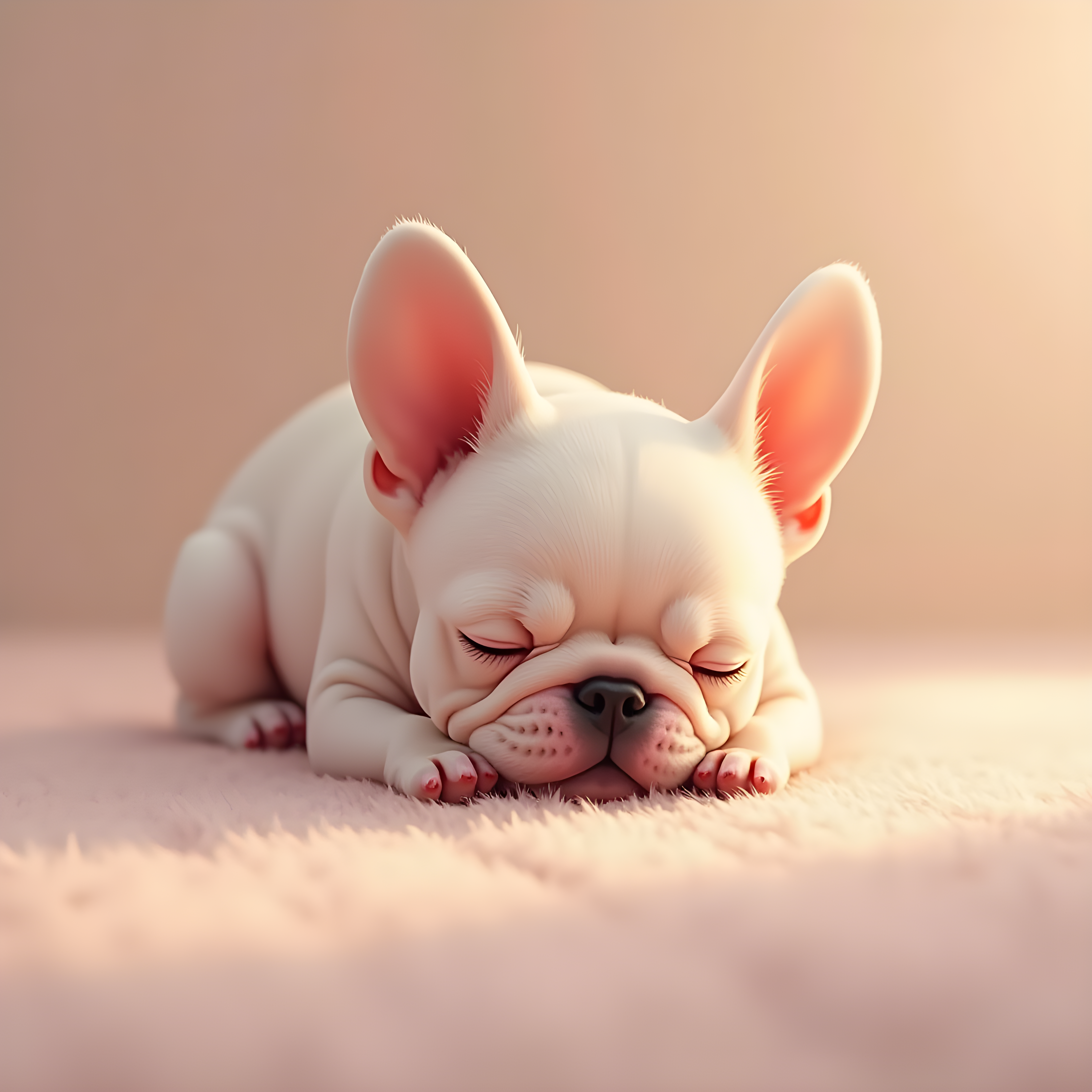 Tiny French Bulldog — Hyper-Realistic (Sleepy)