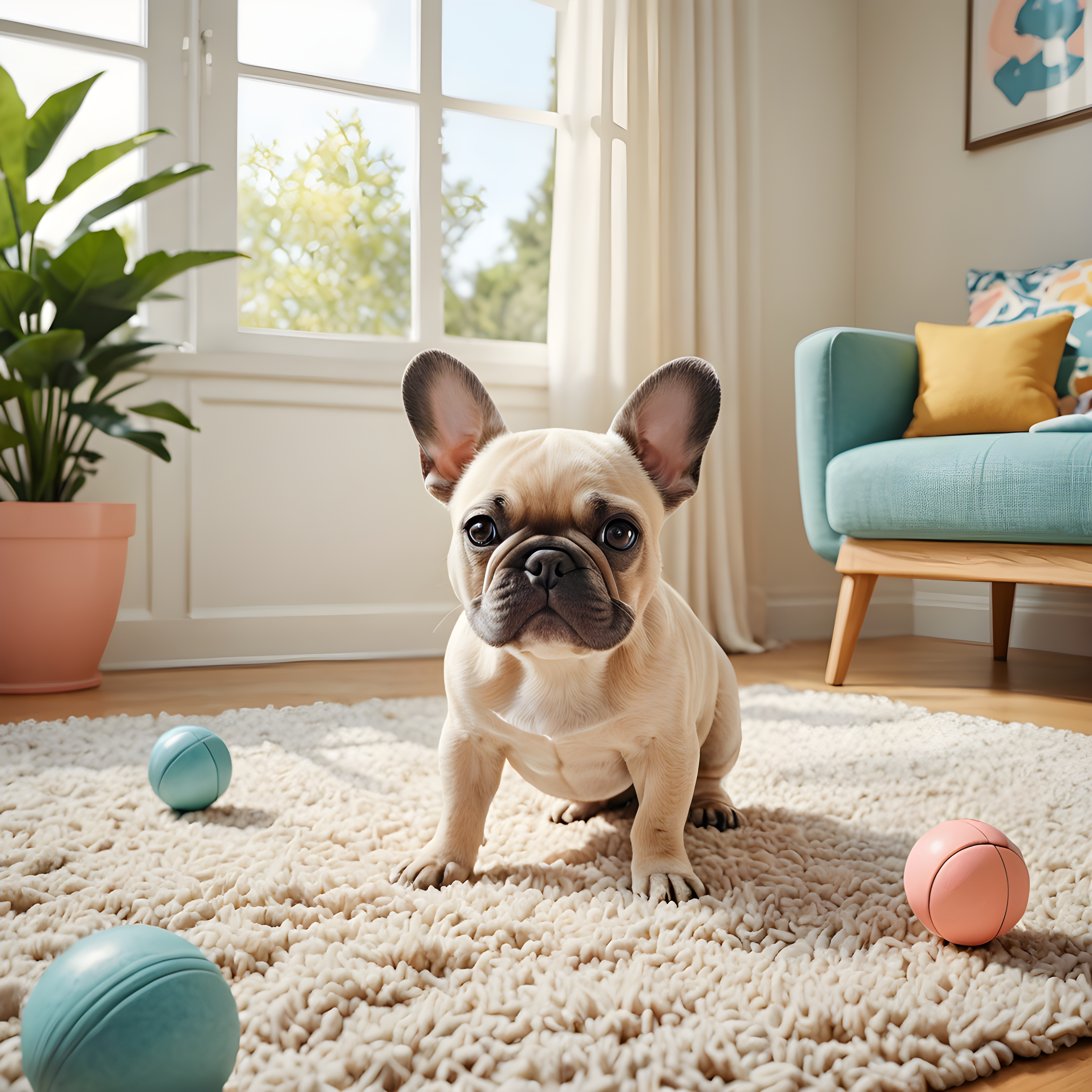 Tiny French Bulldog — Retro (Playful)