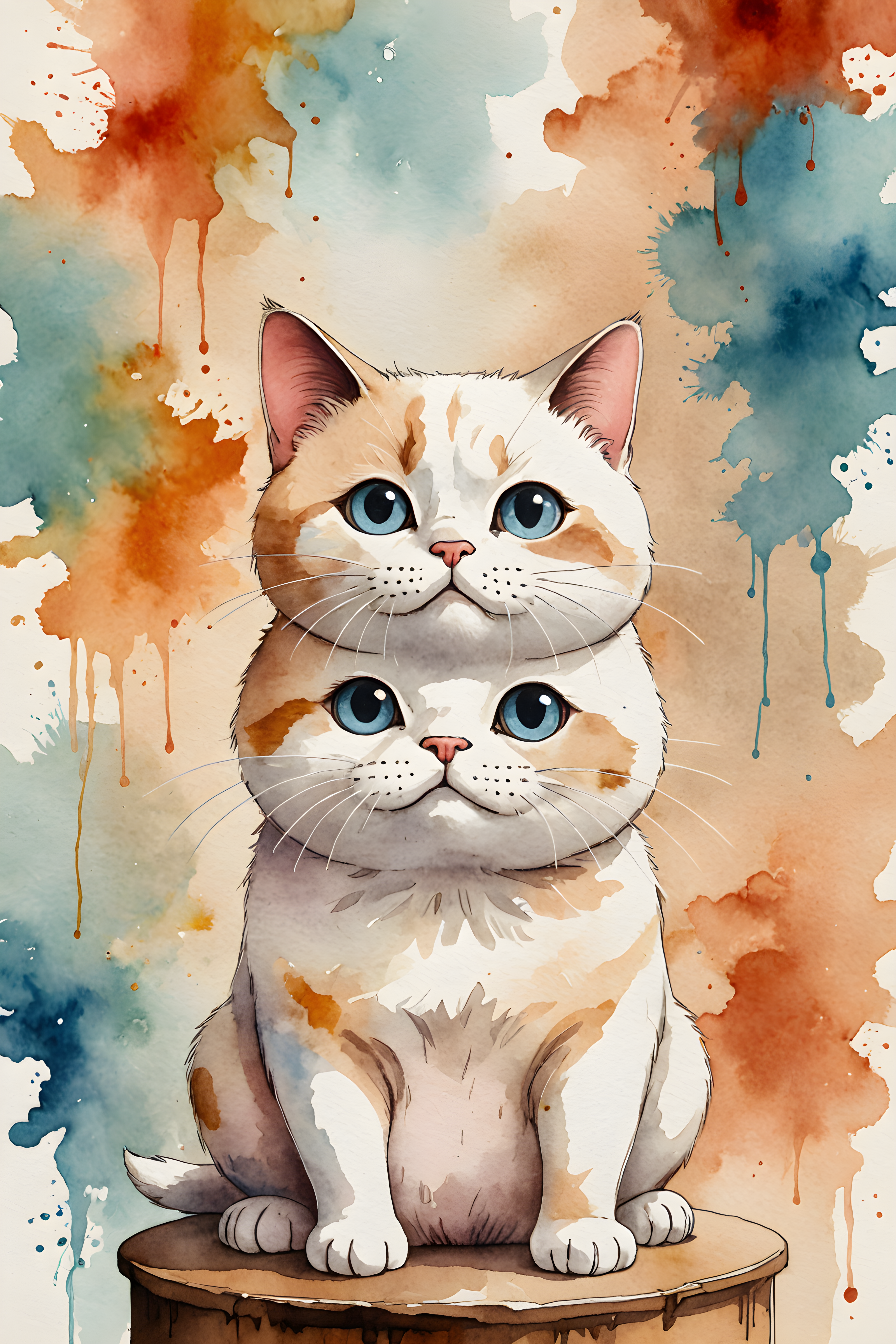 Bongo Cat — Watercolor (Fantasy)