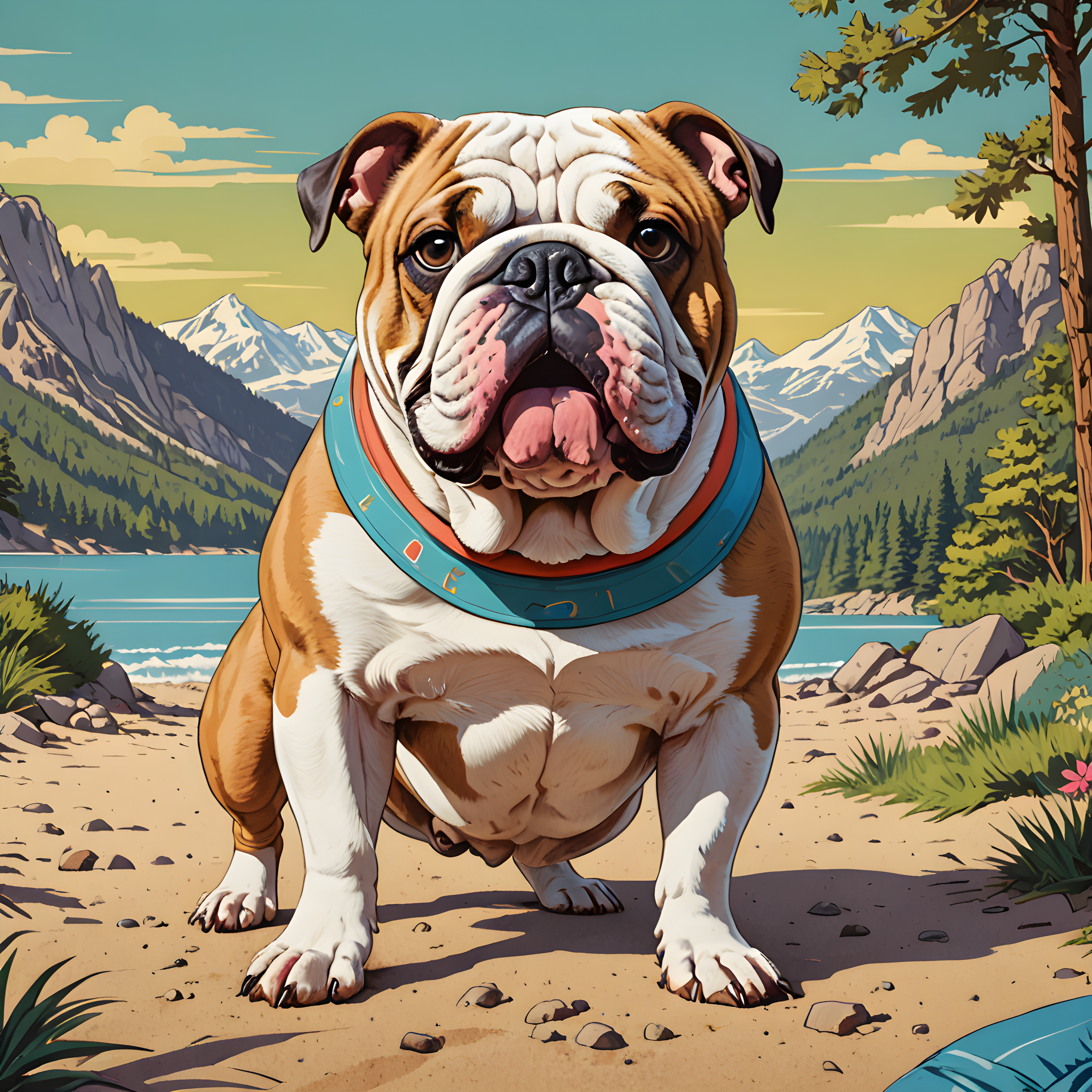 Cheems Bulldog — Retro (Energetic)