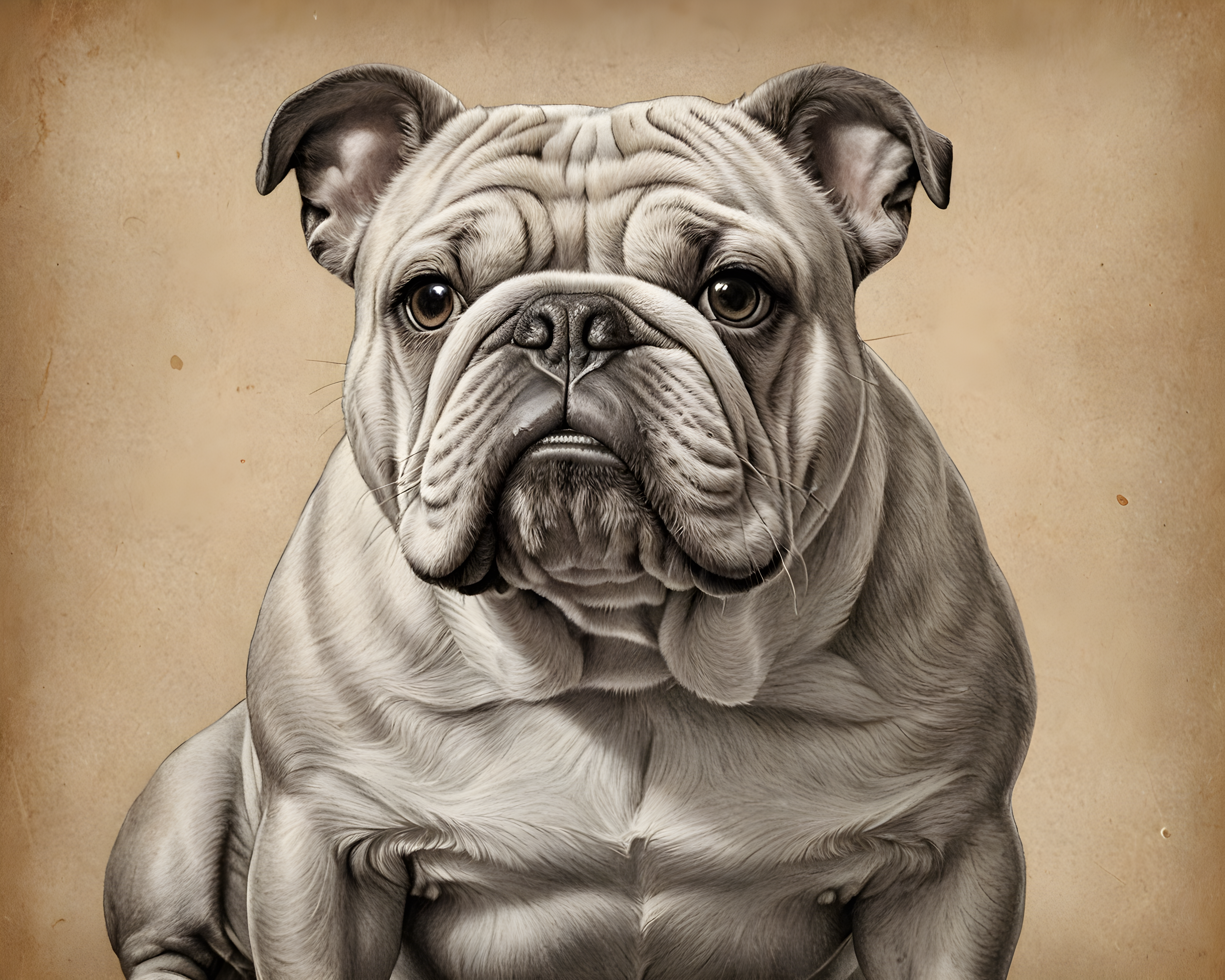 Cheems Bulldog — Pencil Sketch (Romantic)